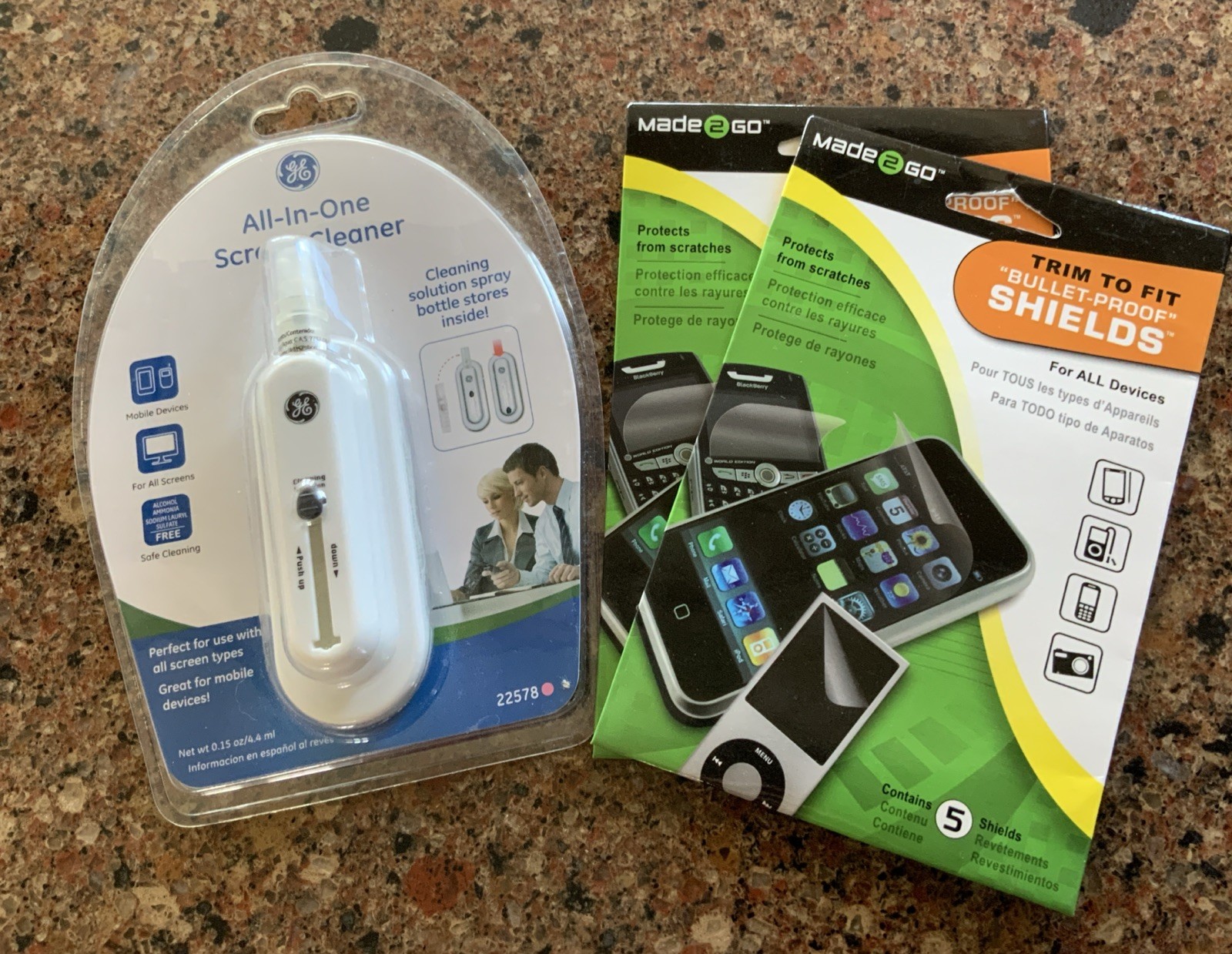 GE All-In-1 Screen Cleaner Kit & Screen Protectors *NEW*