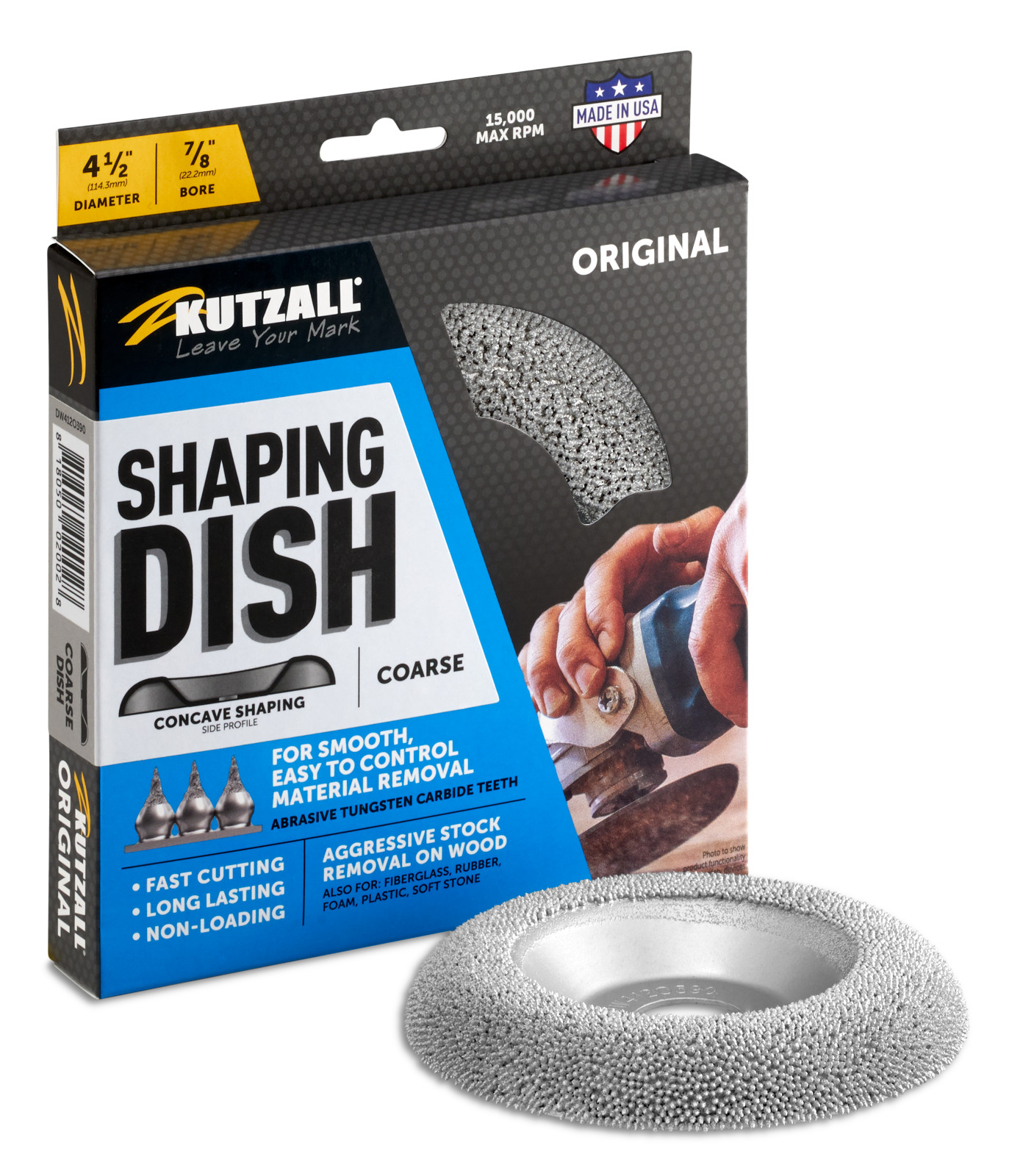 Kutzall Original Dish Wheel, Coarse, 4-1/2" (114.3mm) Diameter, (DW412O390)