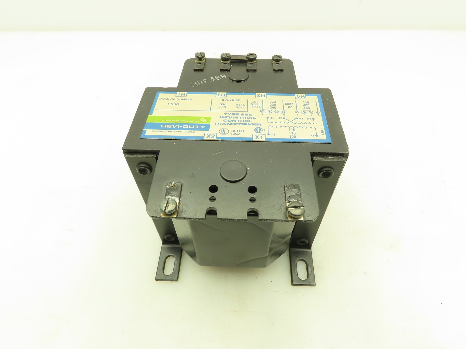 Hevi-Duty E55ON Control Transformer 550VA 120V Output 220-480 Input
