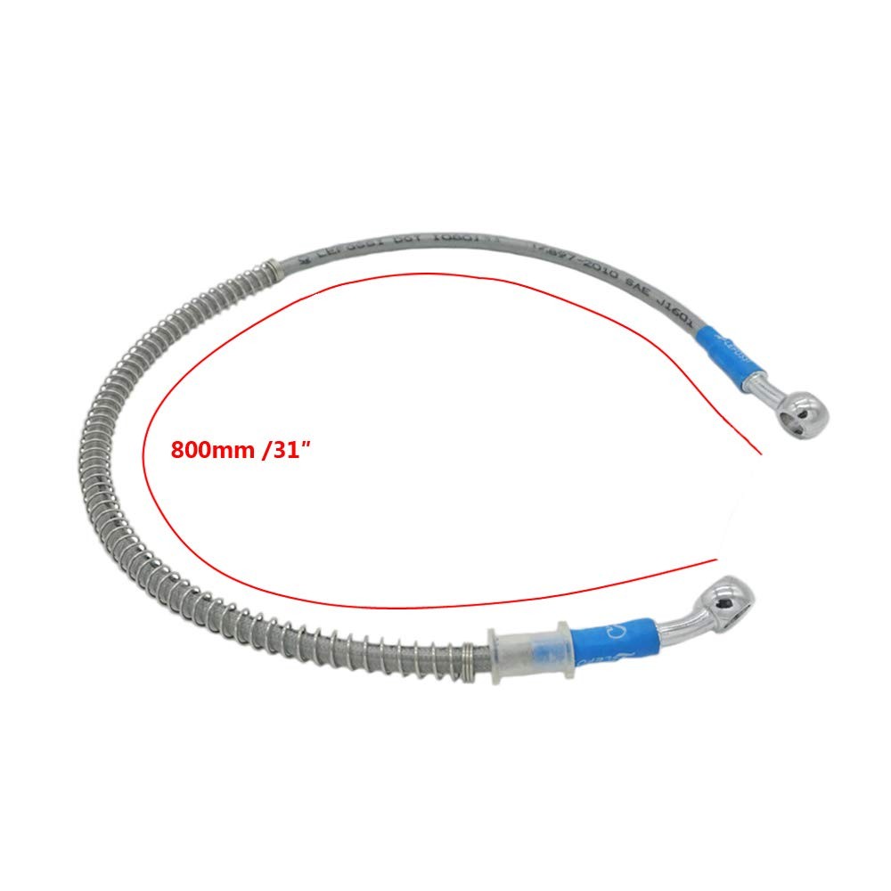 800mm 80cm M10 Reinforced Hydraulic Brake Oil Hose Line Banjo Fitting Stainle...