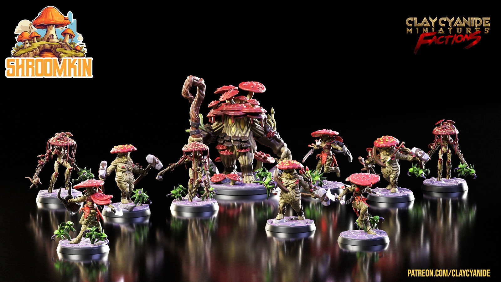 3D Printed Clay Cyanide Shroomkin Factions Tribes 28 32 mm D&D