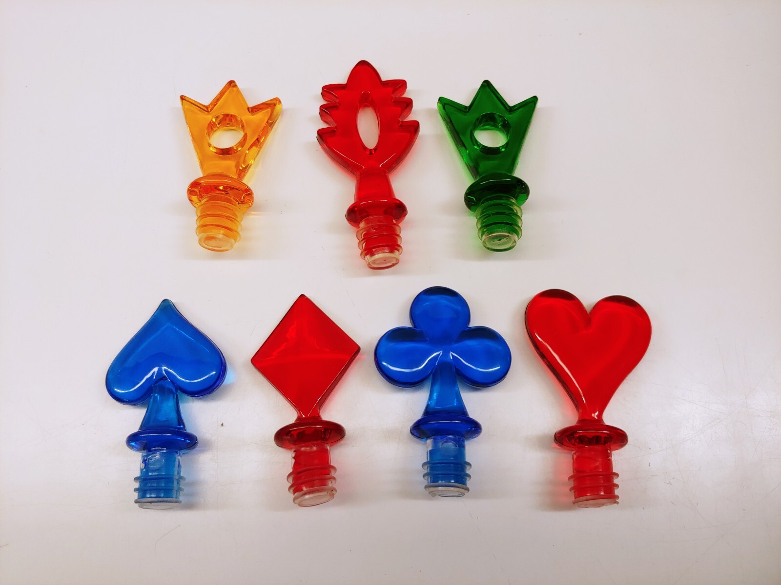 Lot Of Casino Poker Playing Card Suit Theme Wine Liquor BOTTLE Stoppers Barware