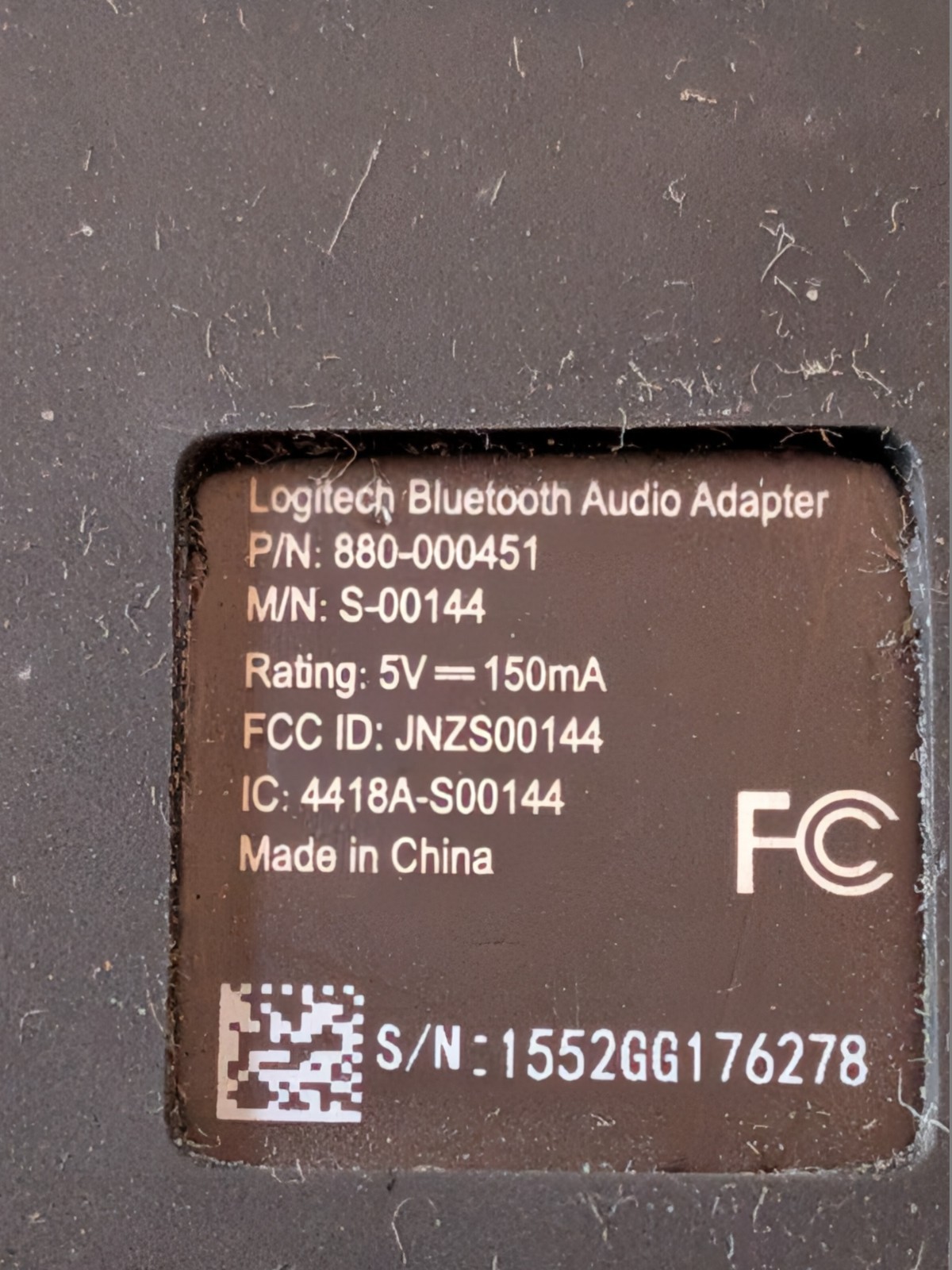 Logitech Bluetooth Audio Adapter S-00144 880-000451