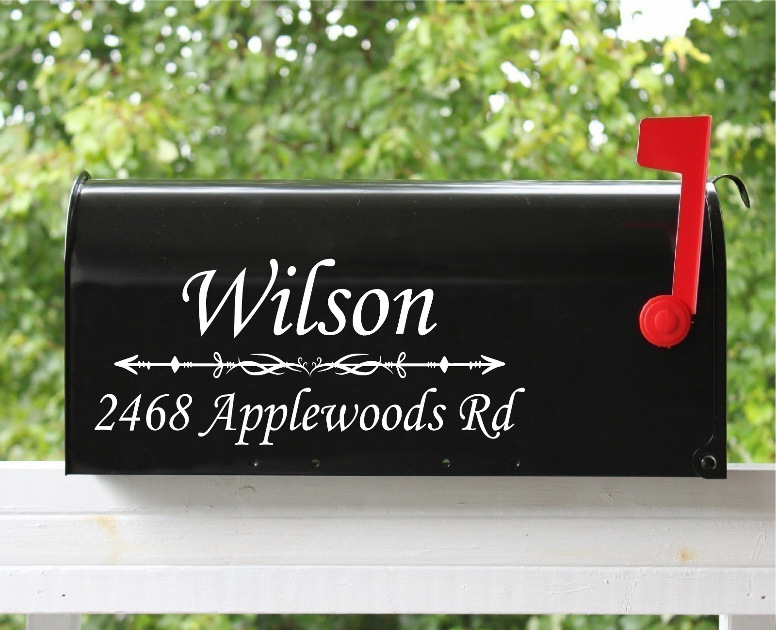 Set of 2 Mailbox Decal 11"x4.75" Name /w Address Custom Personalized - 12 Fonts