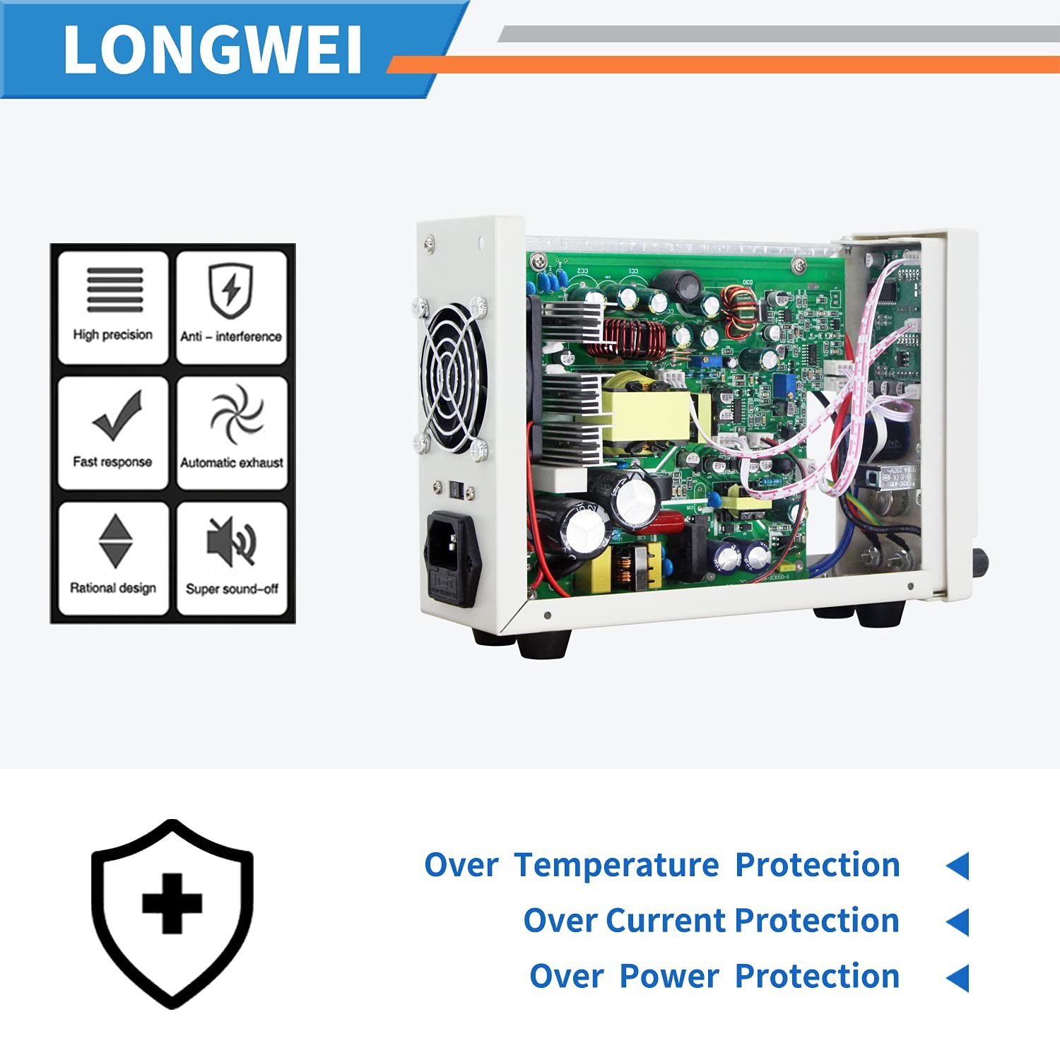 DC Power Supply Variable 30V 10A, 4-Digital LED Display, Precision Adjustable Re