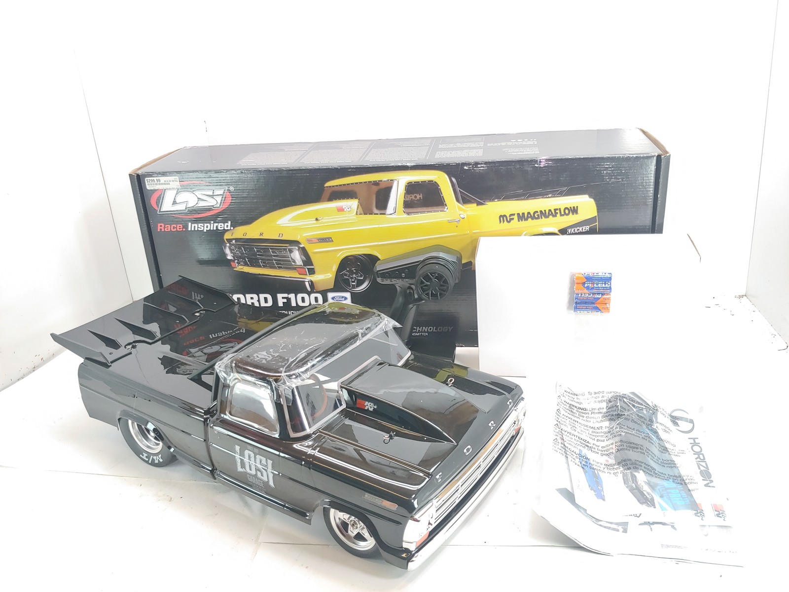 LOSI 1/10 68 Ford F100 22S 2WD No Prep Drag Truck Brushless RTR Black NEW OPEN B