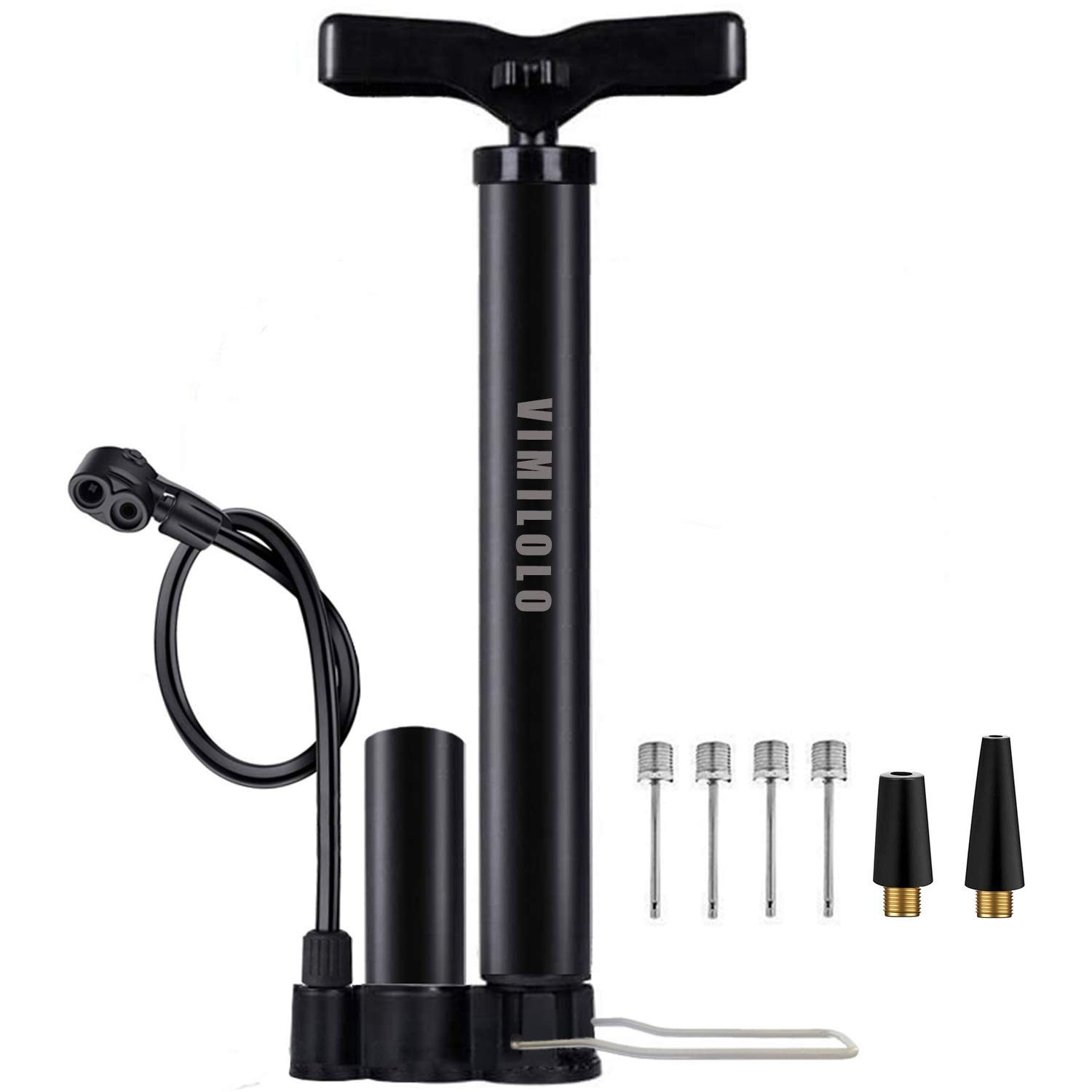 VIMILOLO Bicycle Pump, Bike Floor Pump with Gauge Inflator for Presta and Sch...