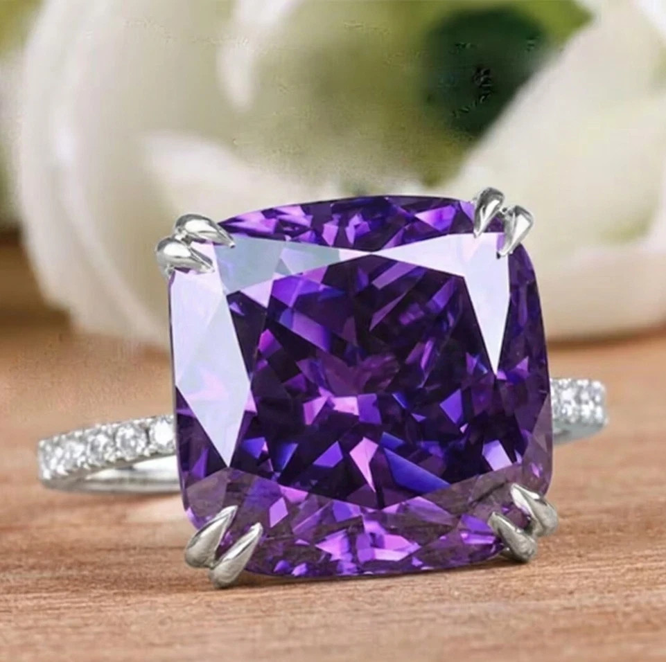 13.00 CT Certified Purple Diamond Ring, Tariffs FREE & Matching Studs .