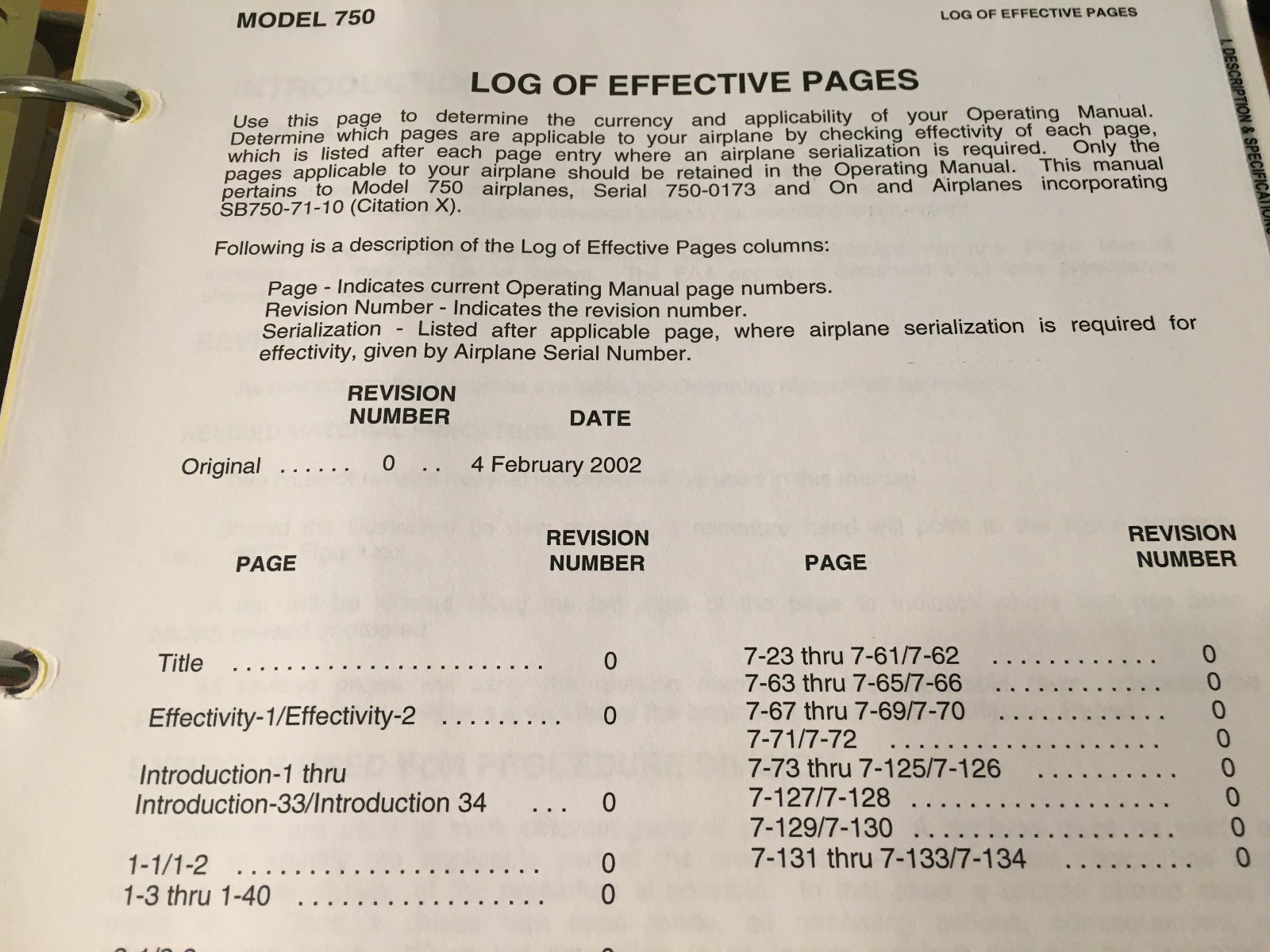 Citation X, Model 750 Operating Manual