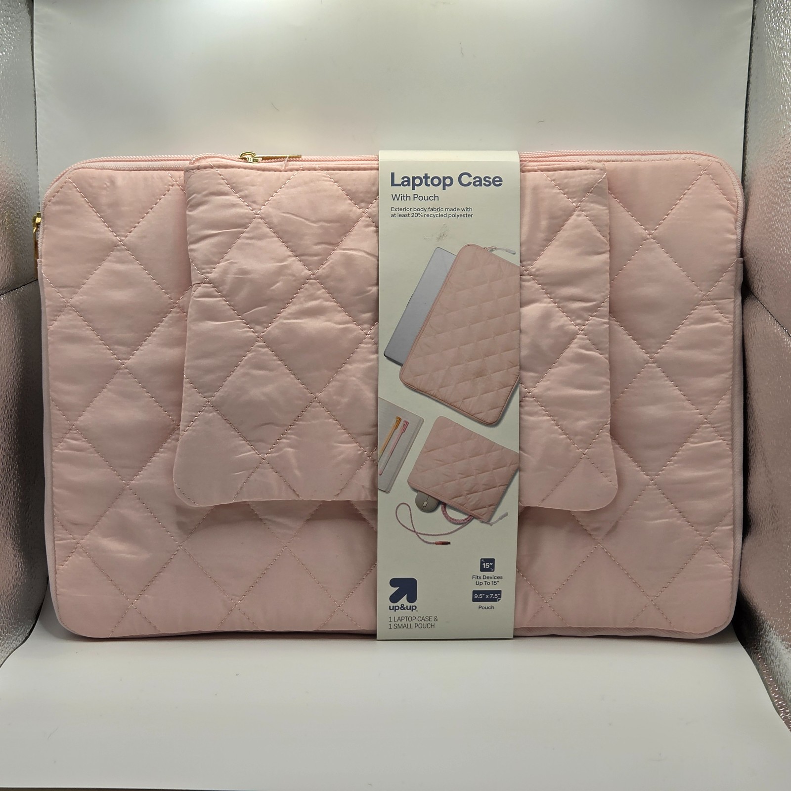 Pink Up&Up Laptop Case With Pouch 15" Device Extra pouch for chargers, pens