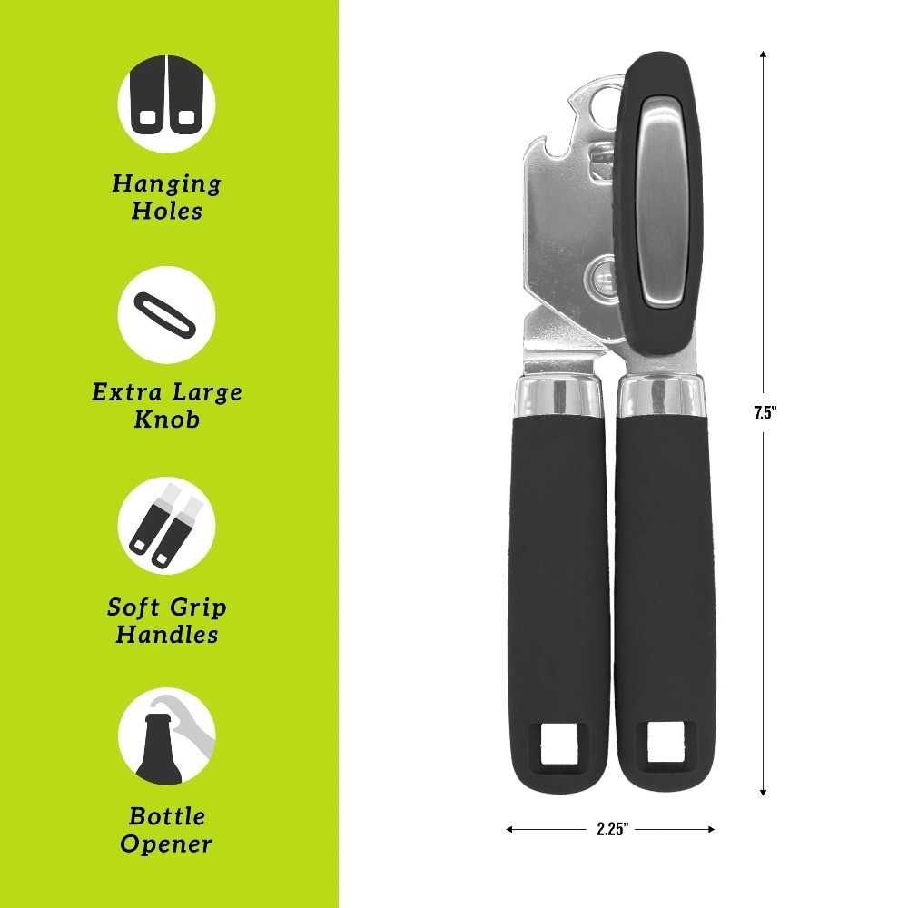 Manual Stainless Steel Can Opener Kitchen Handheld Tool Easy Grip Efficient