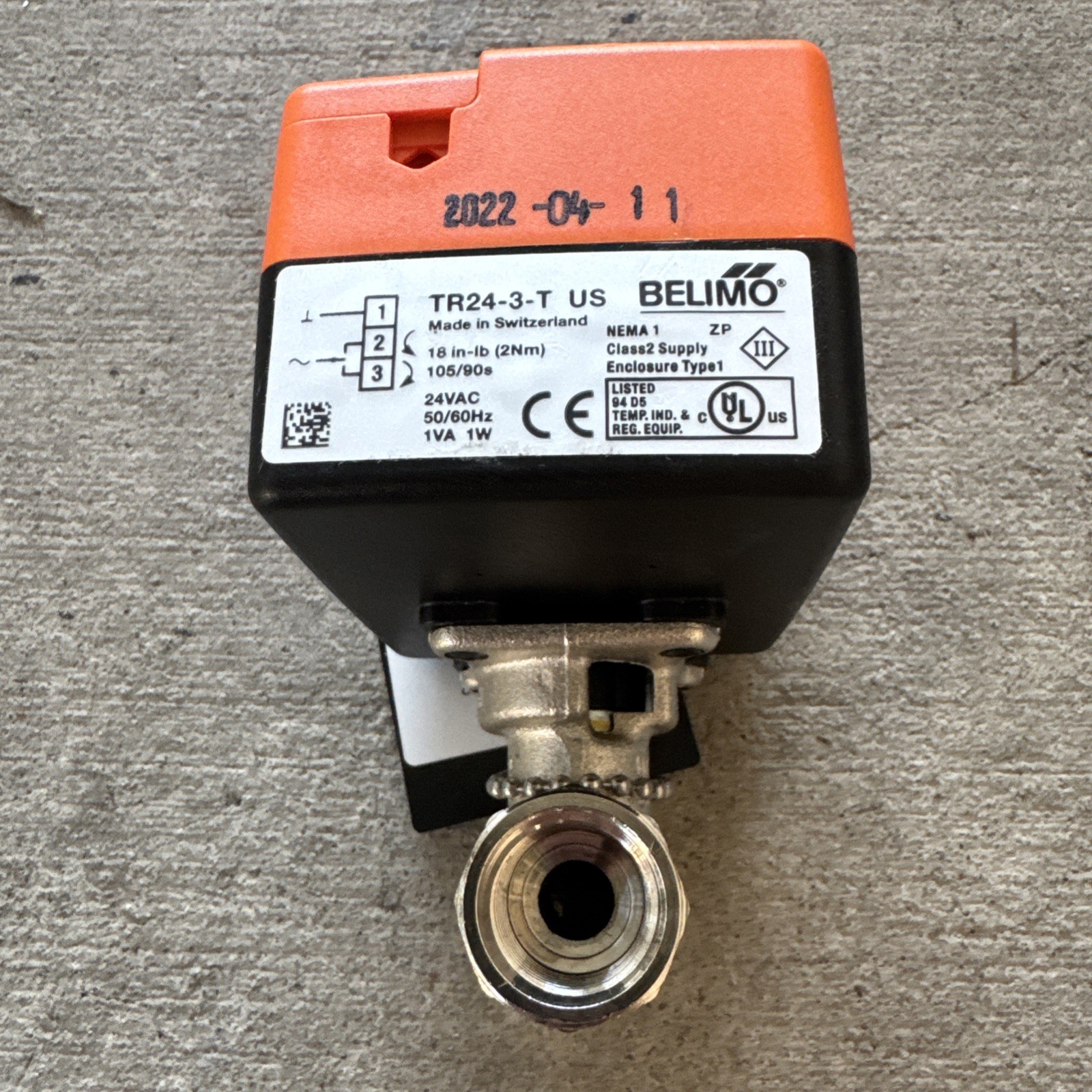 BELIMO 1/2" Control Valve Assembly B210B+TR24-3-T w/ Floating/3-Point Actuator