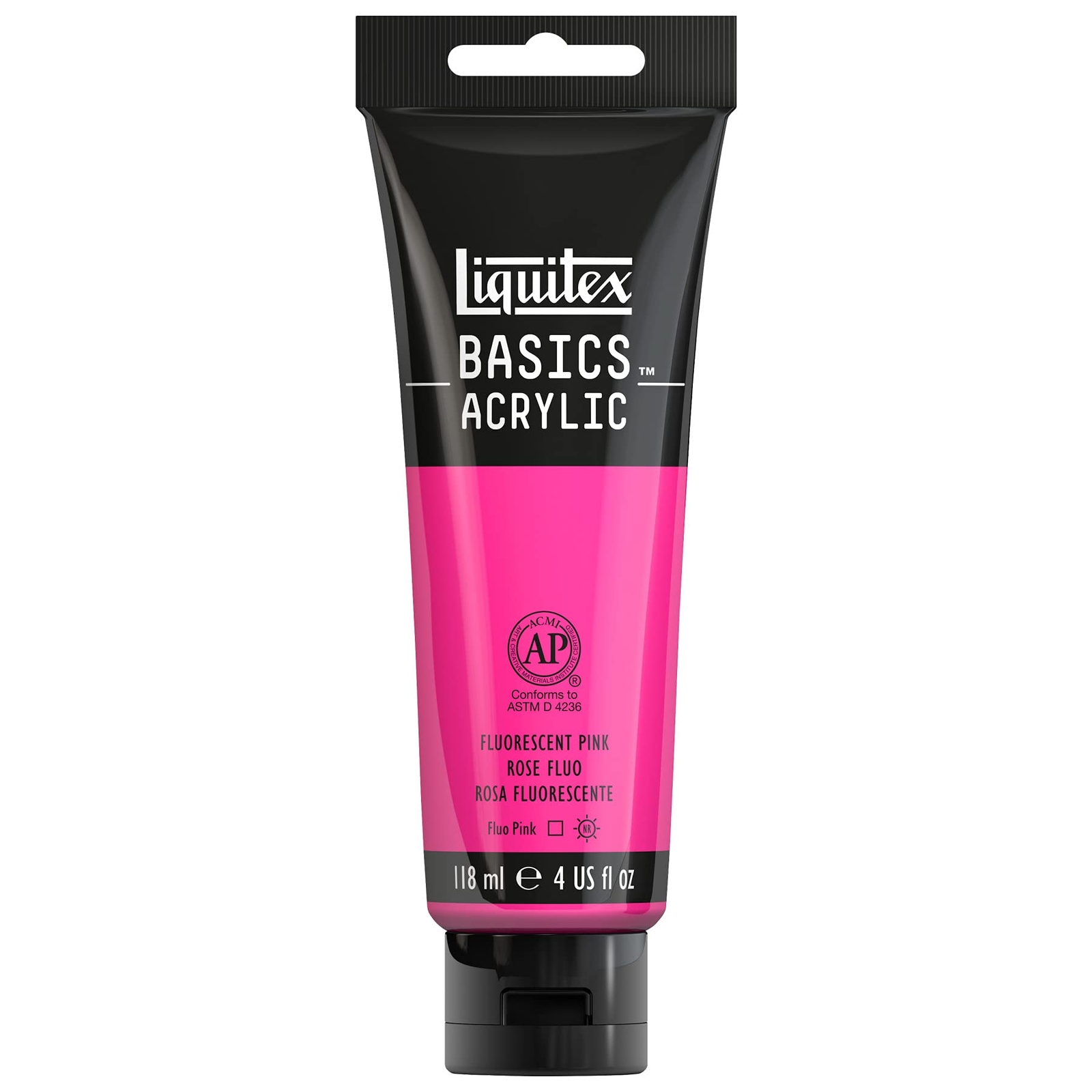 Liquitex Basics Fluorescent Pink Acrylic Paint 4 Oz Pack for All Artists