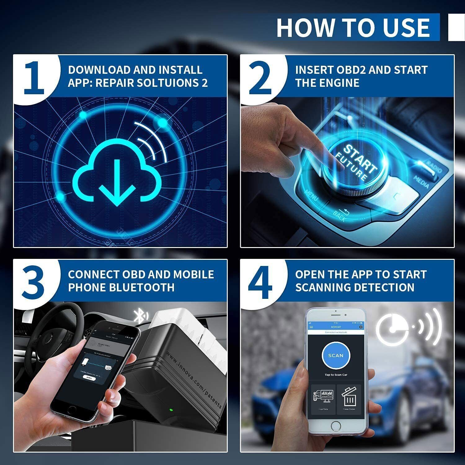 INNOVA 6000P Bluetooth OBD2 Scanner Code Reader All System Car Diagnostic Tools