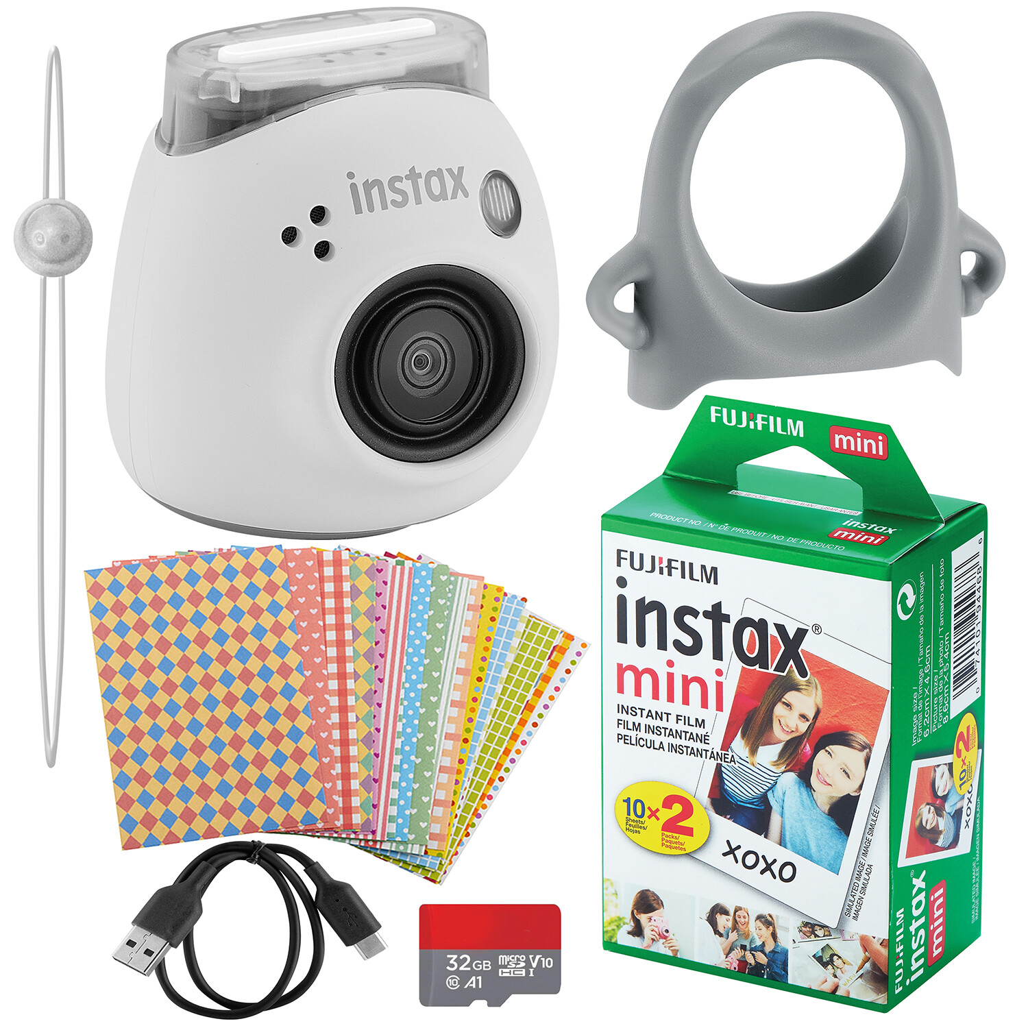 Fujifilm Instax Pal Digital Camera, 20 Fujifilm Mini Films (Milky White)