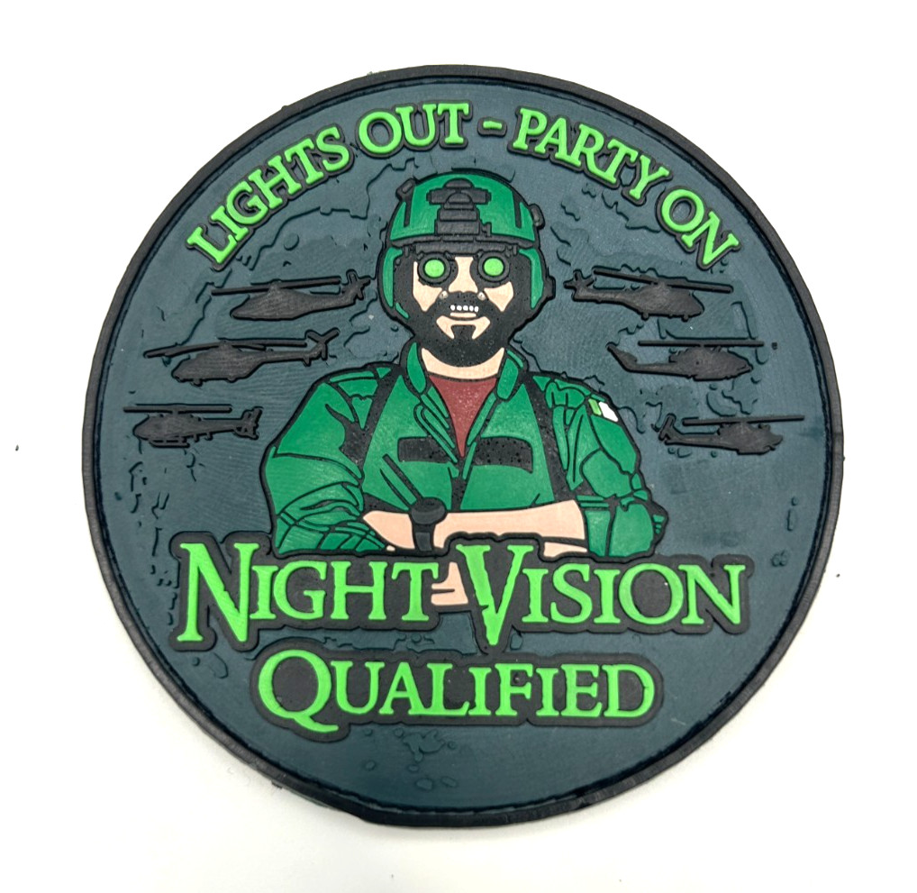 NIGHT VISION QUALIFIED- LIGHTS OUT-PARTY ON- HIGH QUALITY PVC PATCH
