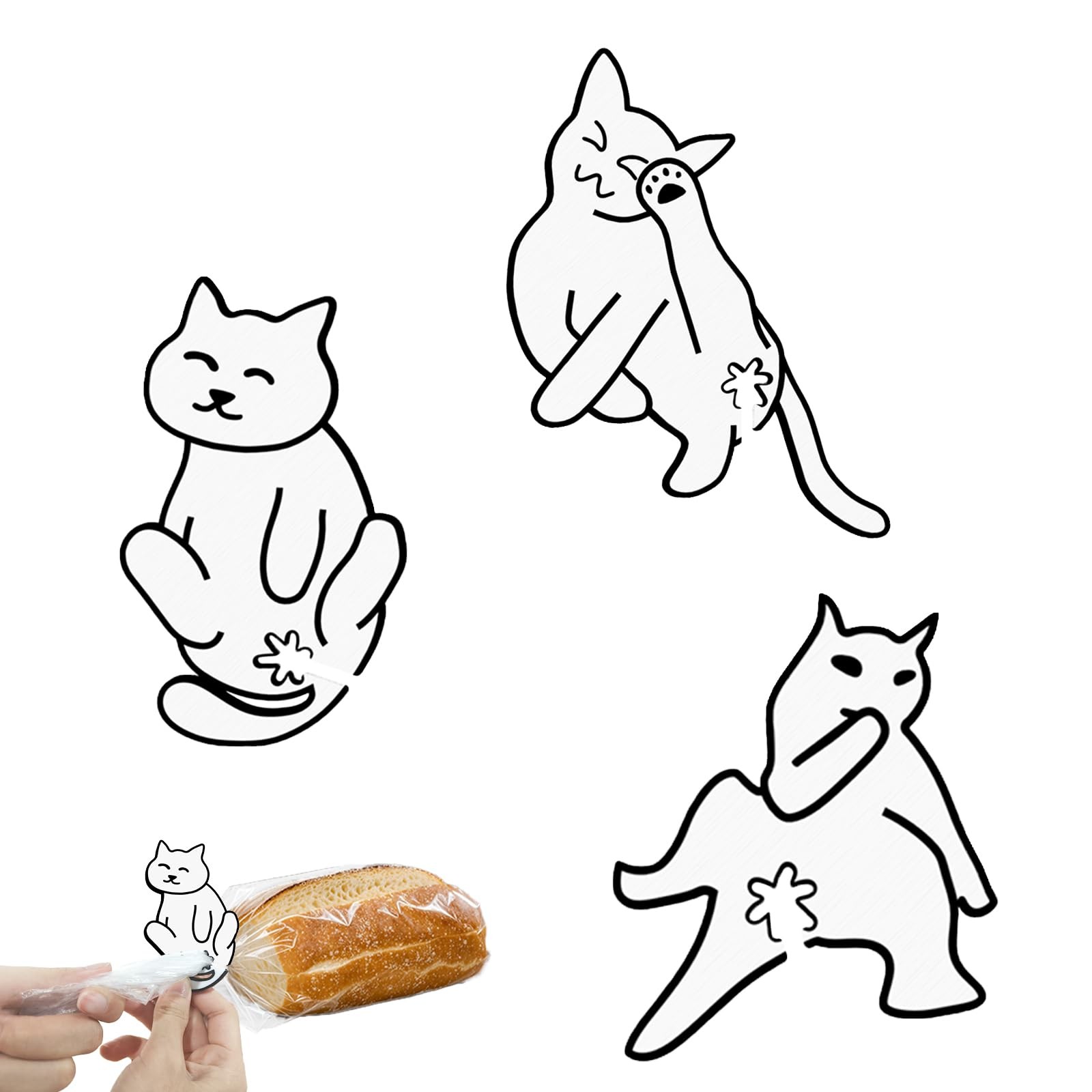 Funny Cat Butt Bread Clips - Reusable Food Bag Sealer for Bread & Snack Bags ...