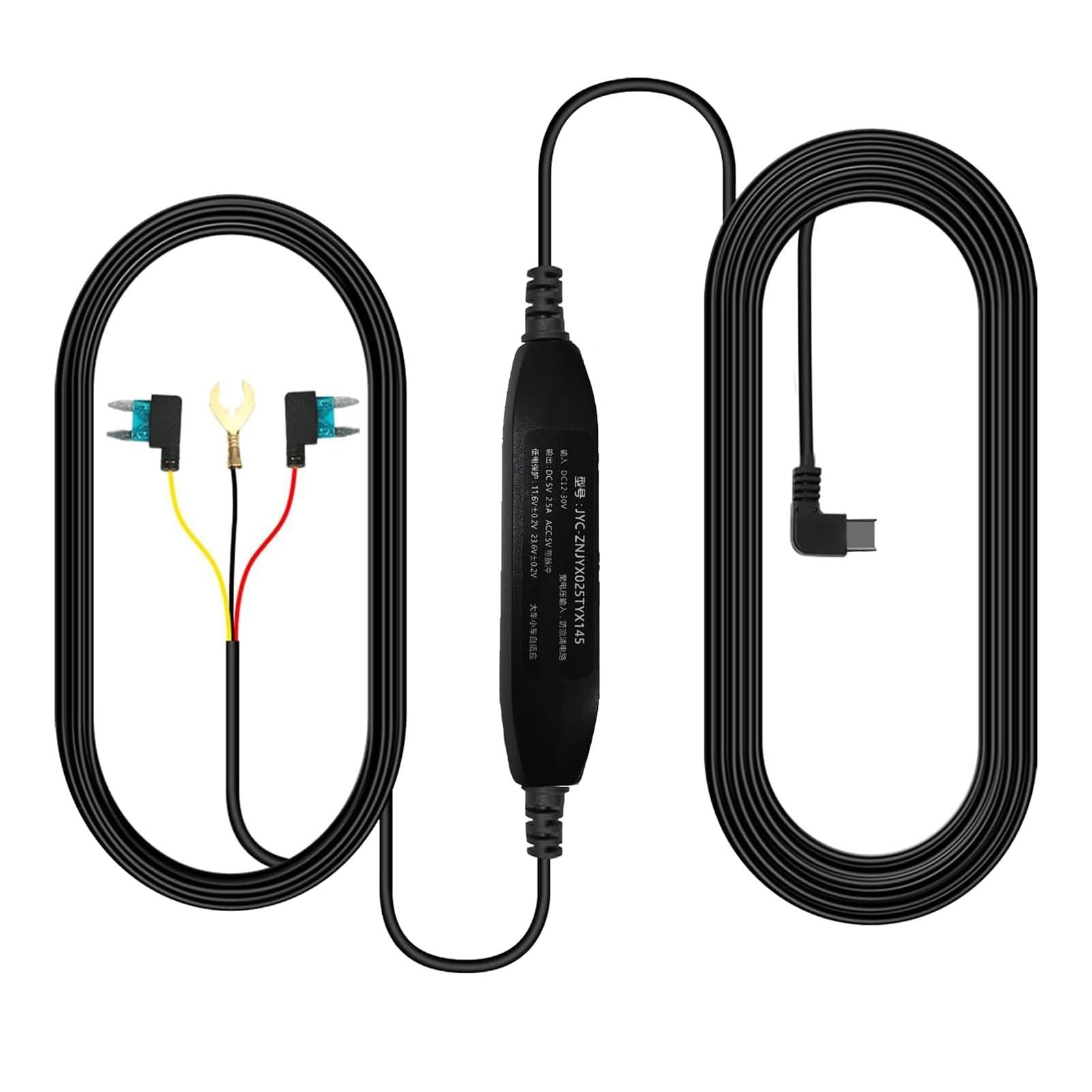 Dashcam Hardwire Kit USB C 11ft with Fuse Tap