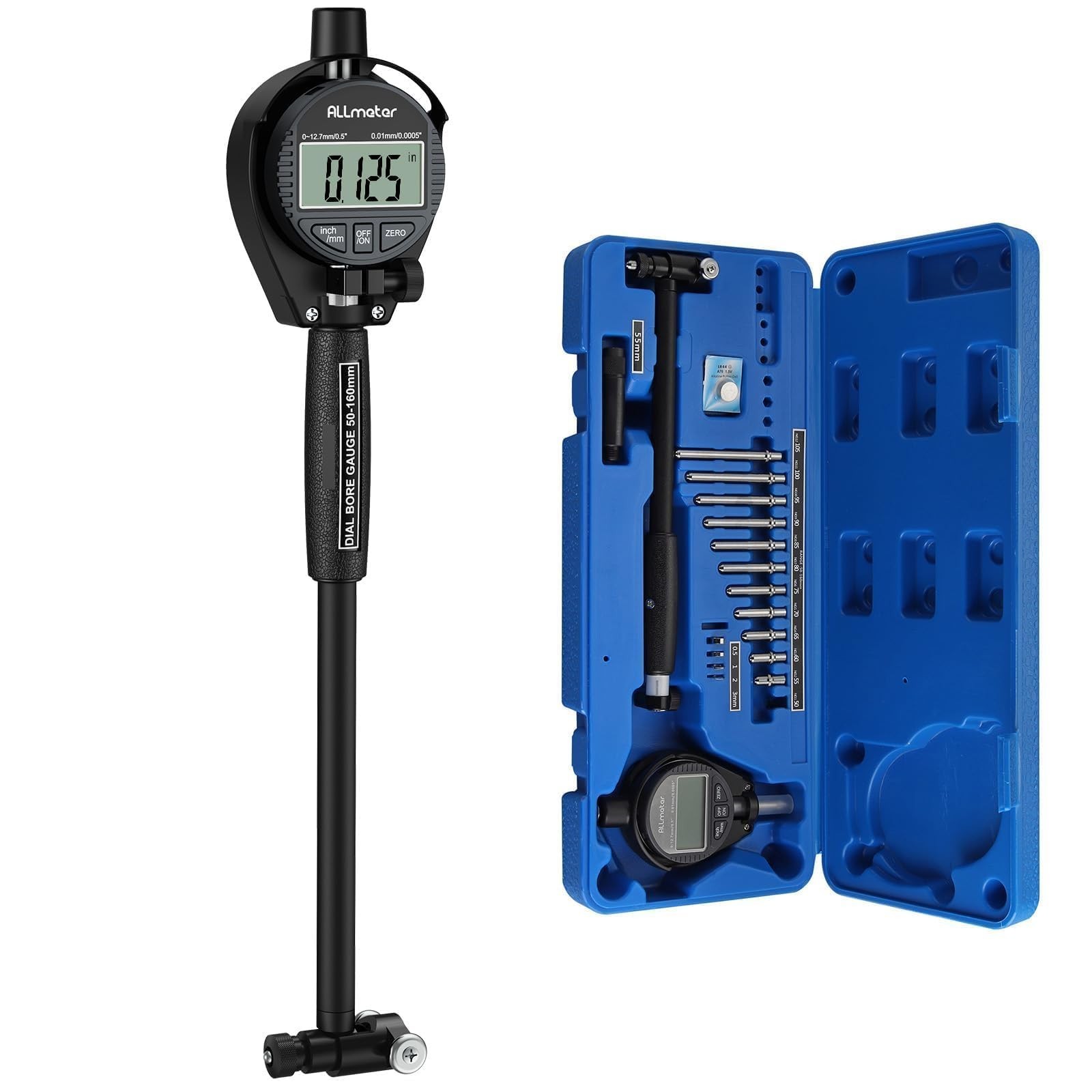 Digital Bore Gauge Kit 50-160mm (2-6") - 0.01mm Precision Internal Diameter M...