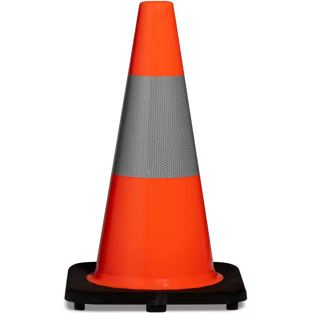18 In. Orange PVC Reflective Traffic Safety Cone