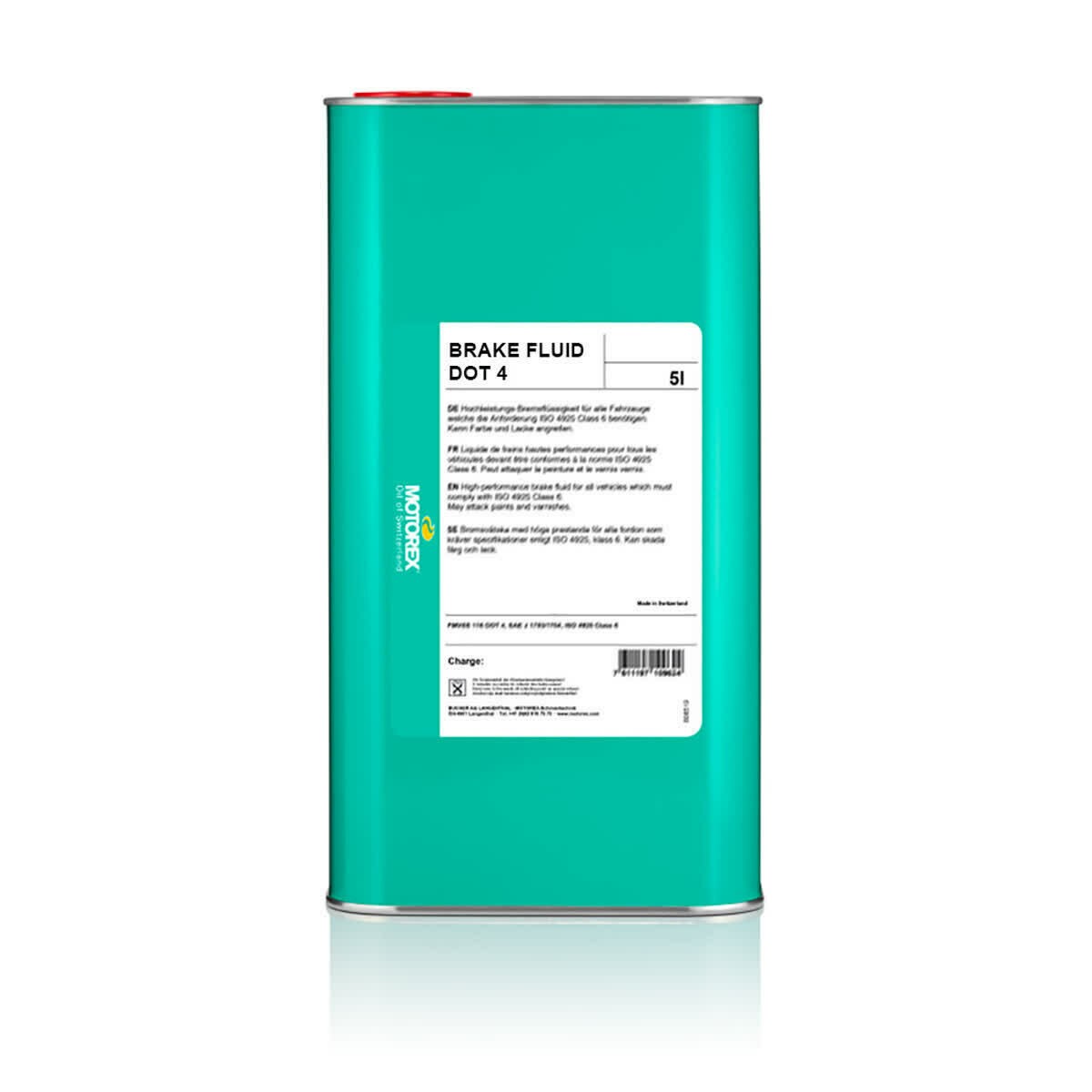 MOTOREX BRAKE FLUID DOT 4 5L HIGH PERFORMANCE RACING BRAKE FLUID