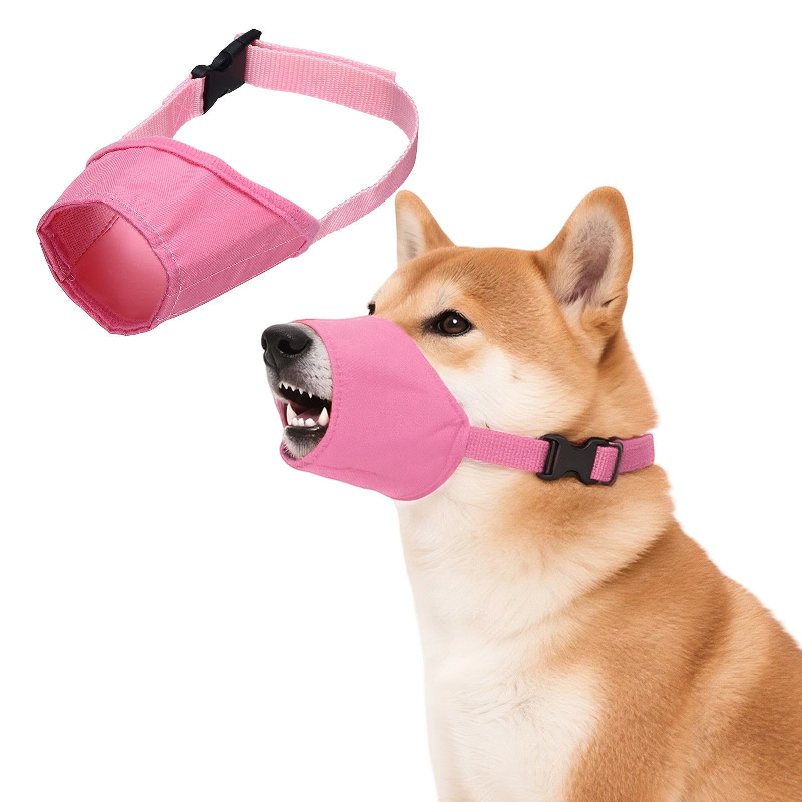 Quick Muzzle, Dog Mouth Cover Protection Dog Muzzles(S, Pink) for Pet