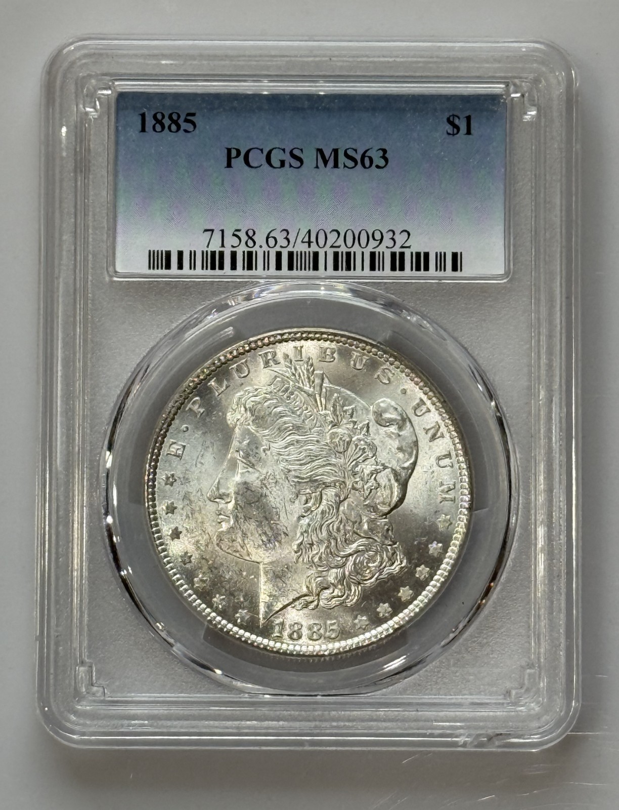 1885 morgan silver dollar ms-63 pcgs bright luster