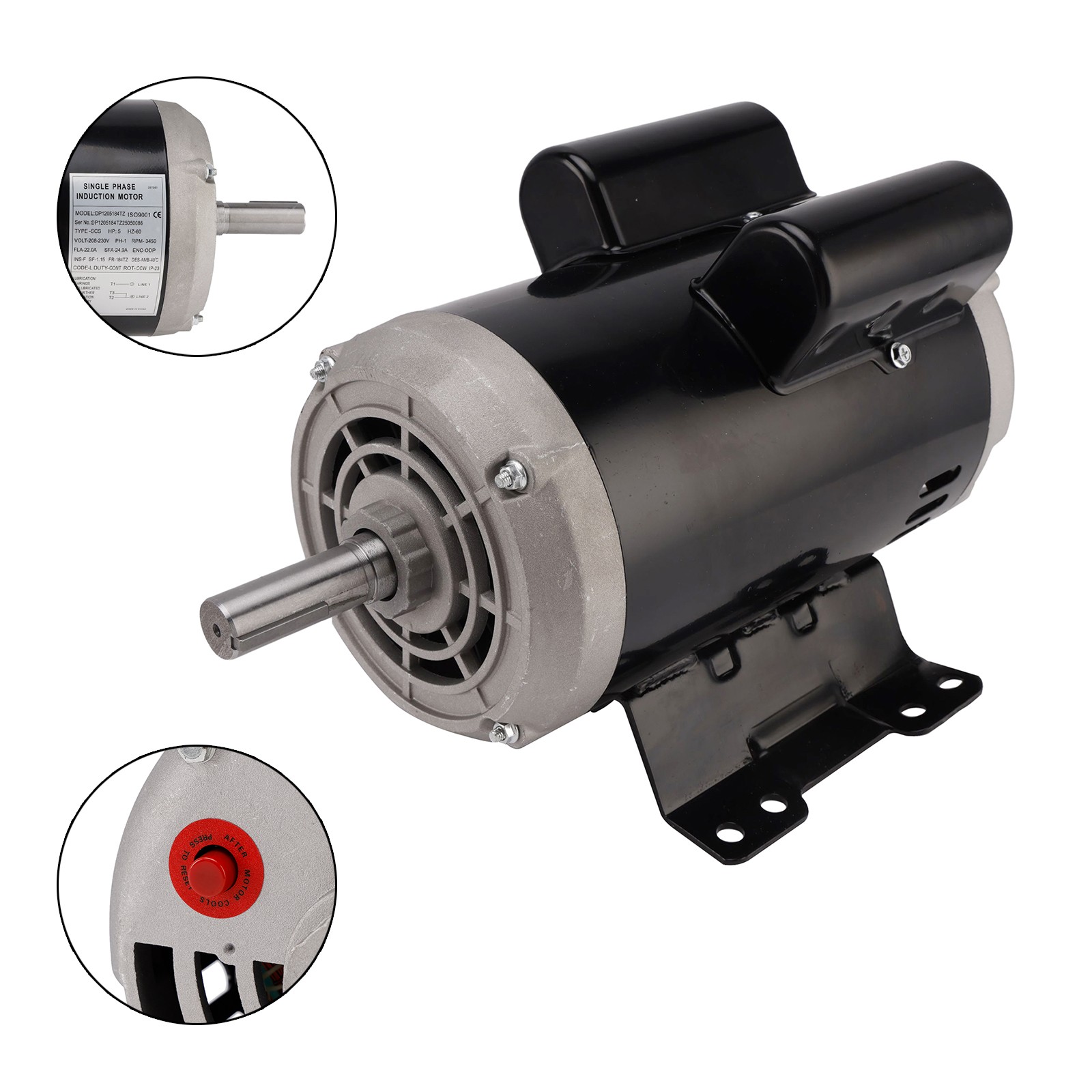 23378805 54421193 5HP Air Compressor Motor Fit For Ingersoll Rand 230V 3450 Rpm