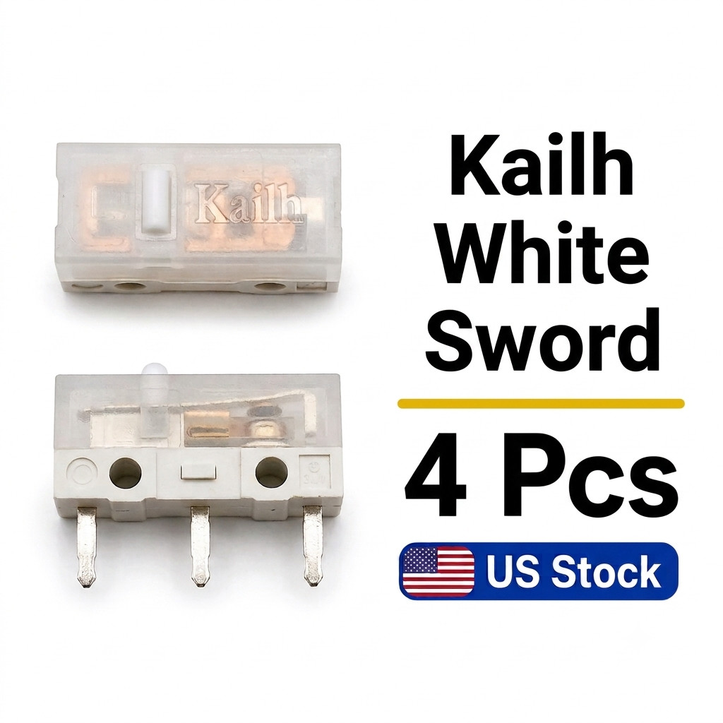 4 Pcs - Kailh GM 8.0 White Sword Mouse Micro Switch 100 Million Clicks