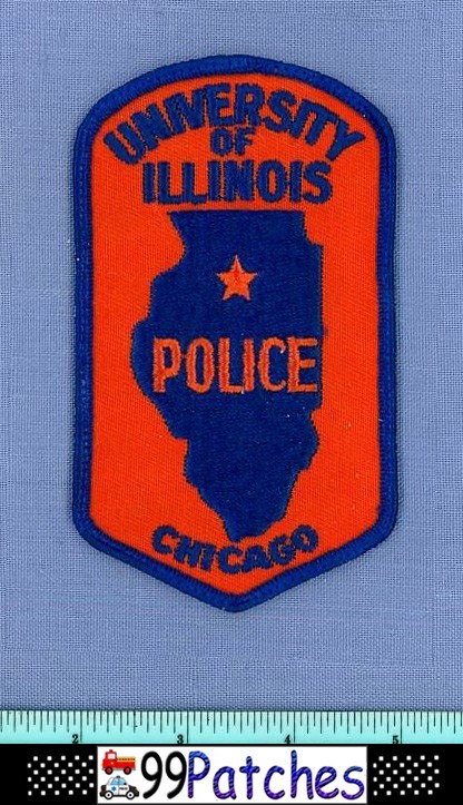 UNIVERSITY OF ILLINOIS CHICAGO (Old Vintage) Campus Police Patch CHEESECLOTH 6F