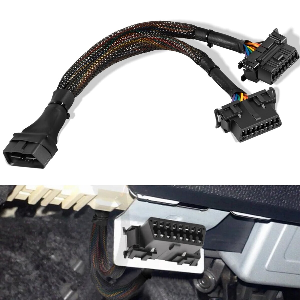 For All Standard OBD2 Devices OBD2 Splitter 16 Pin OBD II Splitter Extension