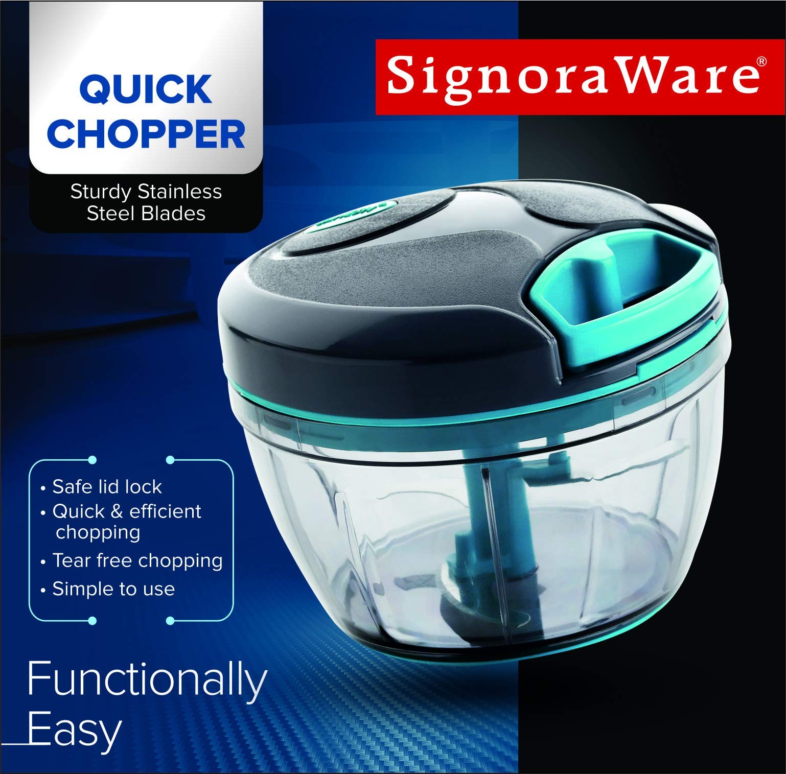 SIGNORAWARE Manual Food Processor, Vegetable Chopper -Easy Pull Hand String- ...