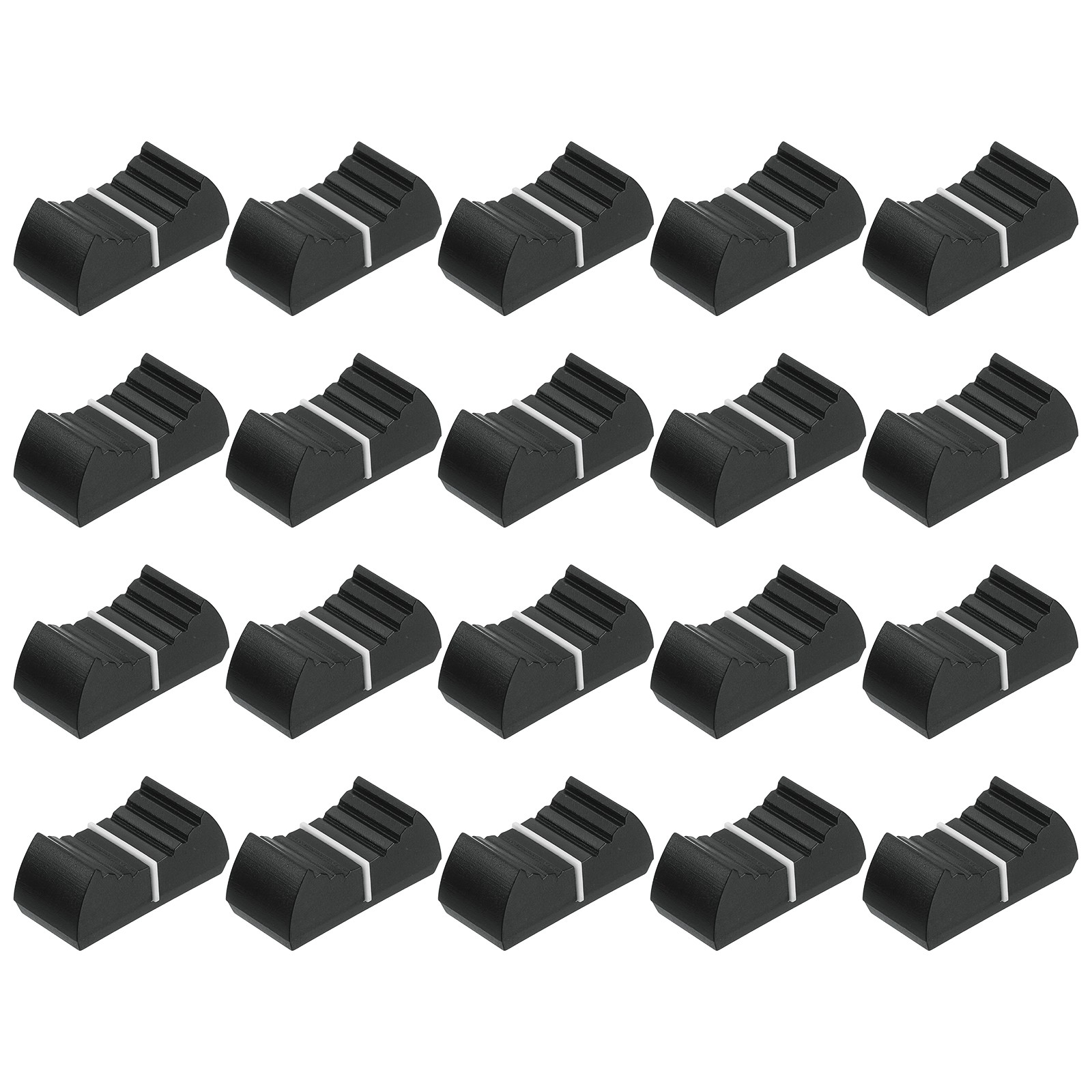 Straight Slide Potentiometer Knob 4x1mm/0.16x0.04 Inch Black White Pack of 20