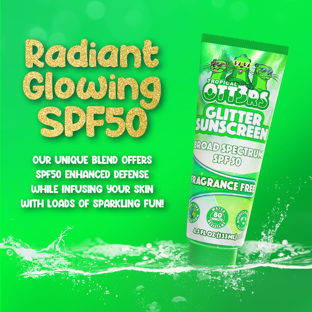 Glitter Sunscreen SPF 50 - Sparkle & Shimmer Sunscreen, Colored Sunscreen, 4.5oz