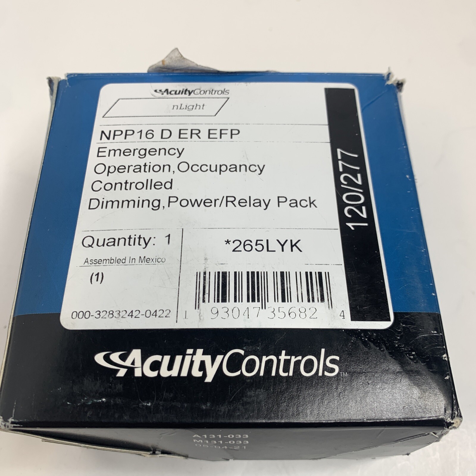 Acuity Controls nLIGHT NPP16 D ER EFP Emergency Operation, Power/Relay pack