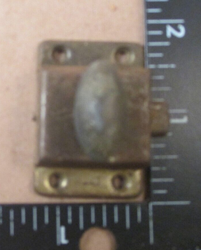 OLD Cupboard Slide Latch Hoosier Cabinet missing the catch 1 3/4x 1 1/4"