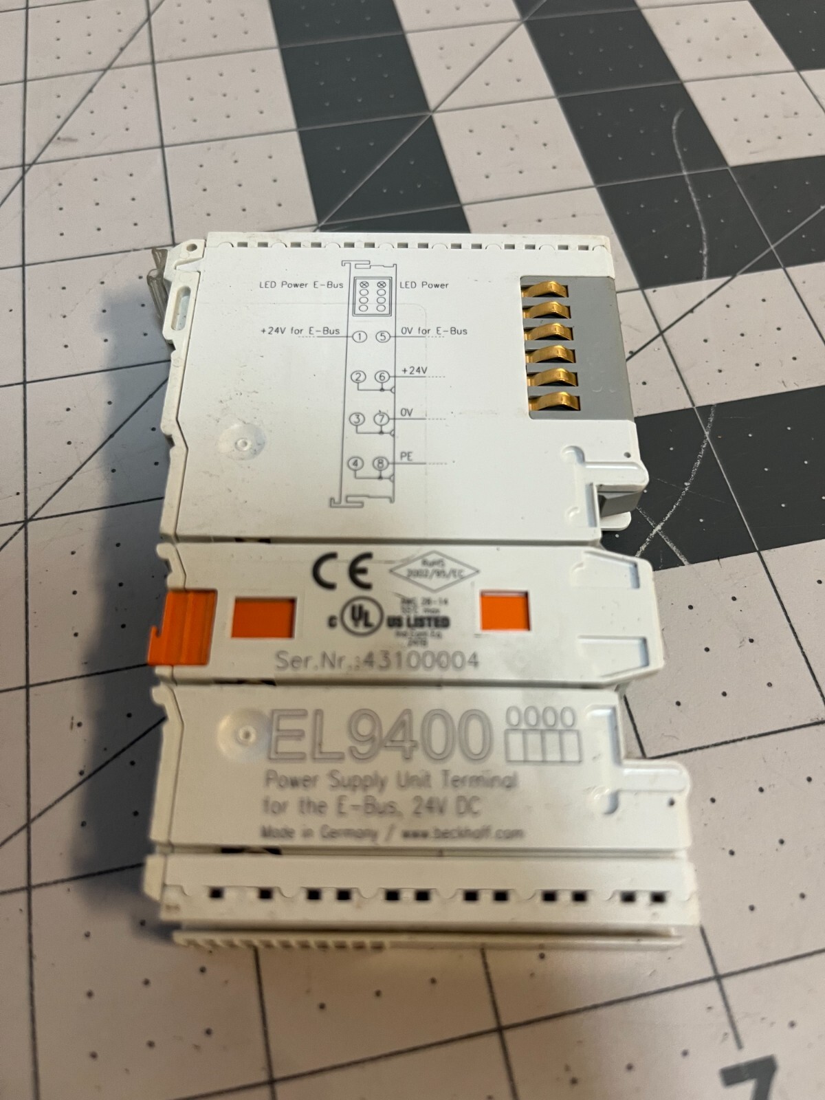 Beckhoff EL9400 Power Supply Terminal, 24VDC, 2 Amp - USED