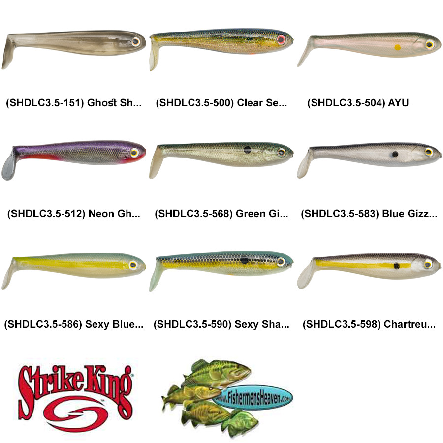 Strike King Shadalicious Swimbait 3.5 Inch Any 9 Color SHDLC3.5 Fishing Lures