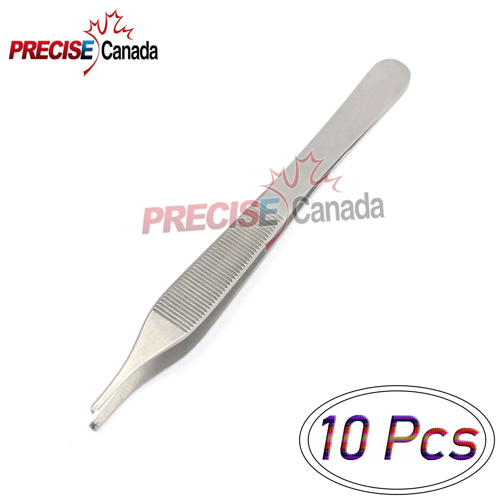 10 PC Adson Thumb Forceps/Tweezers Straight 4.75" 1x2