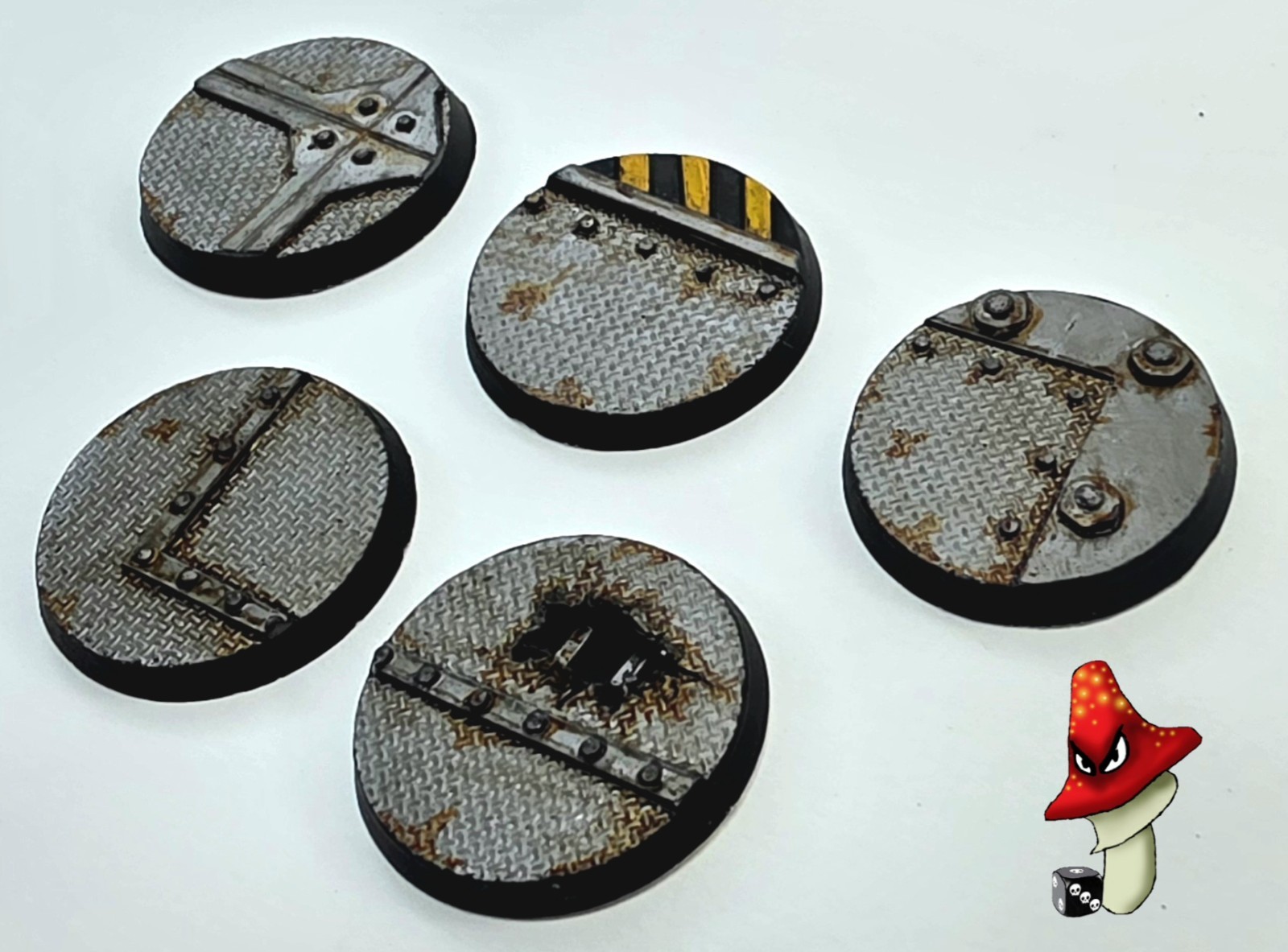 40mm x 5 SciFi Tech Round Resin Bases 40k sci-fi space hulk Wargames
