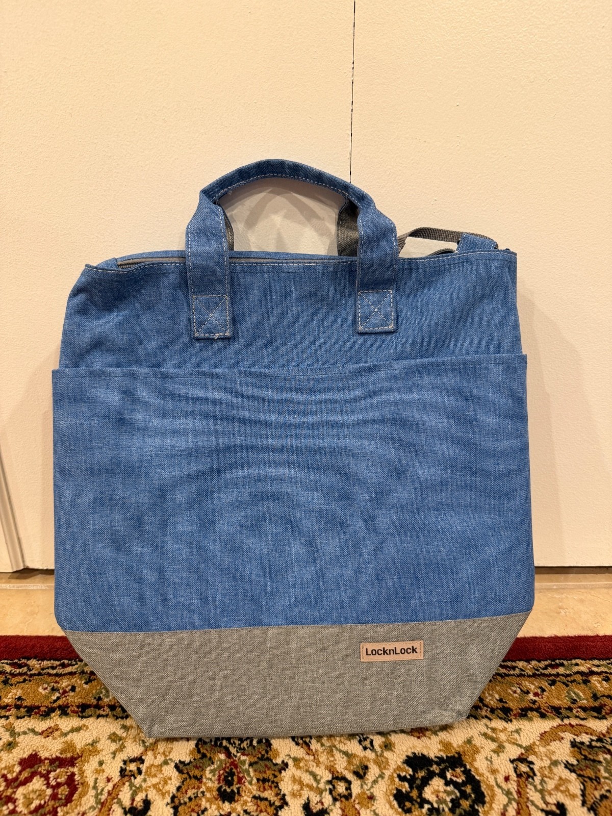 LocknLock Blue and Gray Insulated Tote Bag