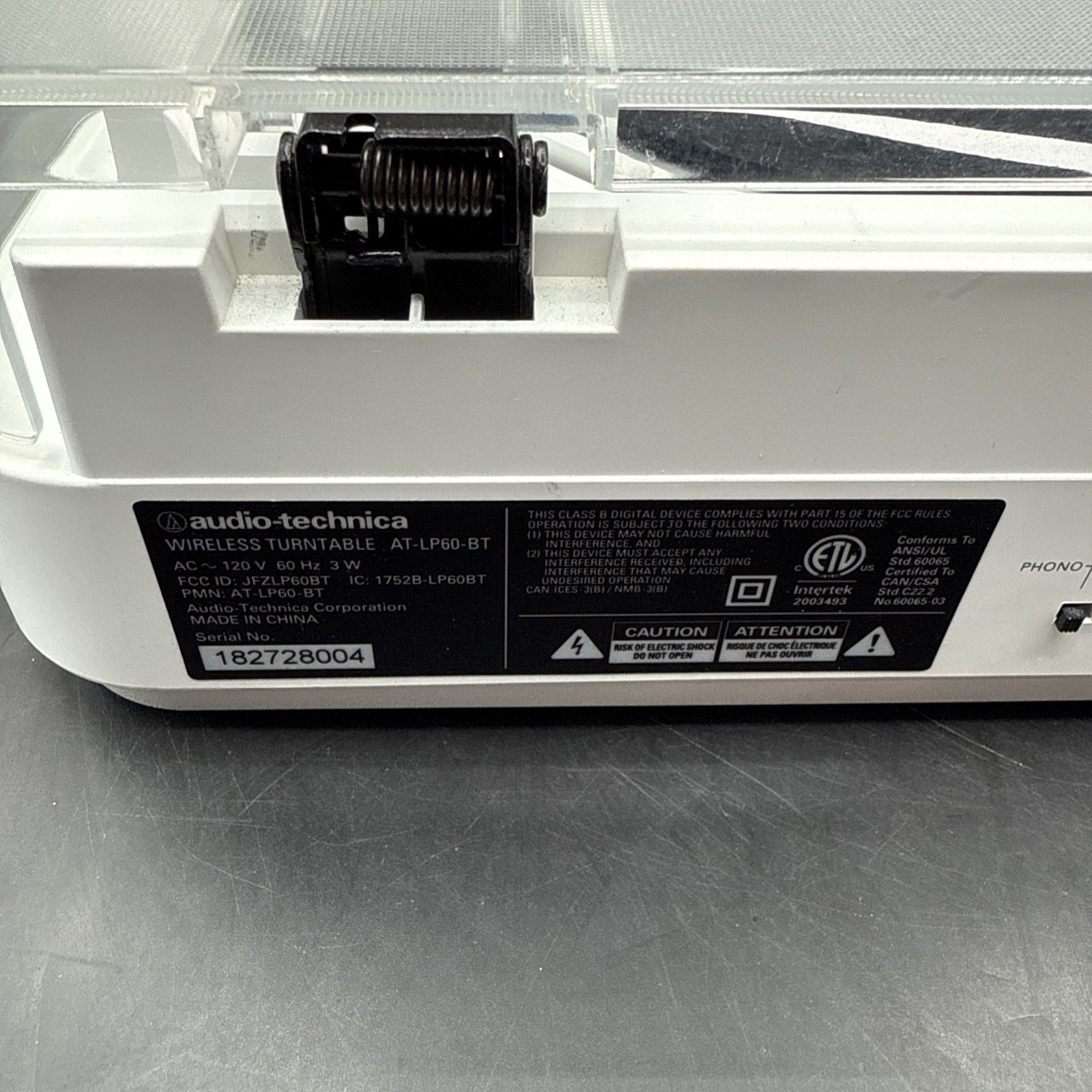 Audio-Technica AT-LP60-BT Automatic Bluetooth Turntable White Tested Working