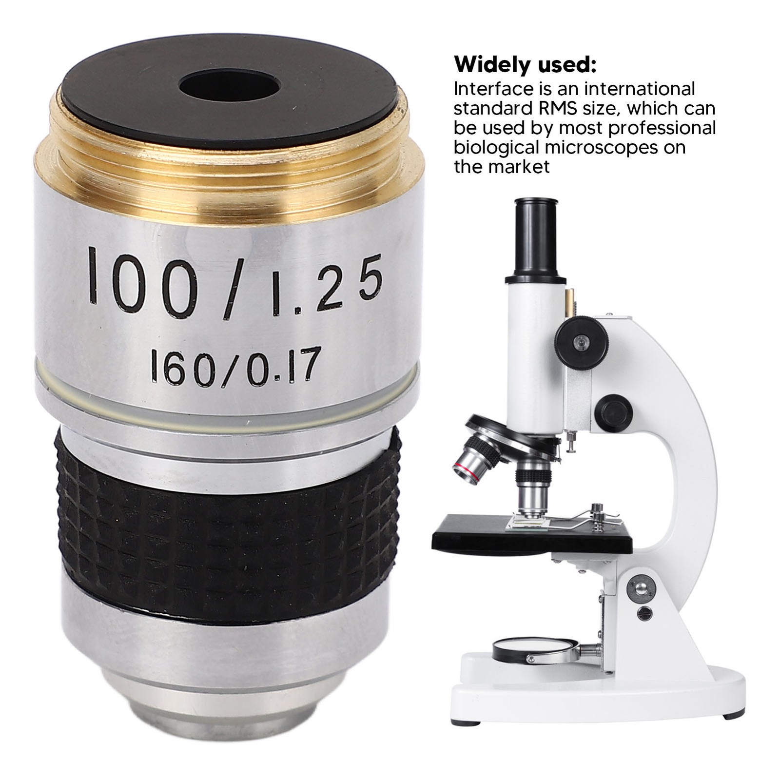NEW 100X Microscope Objective RMS Size Fall Resistant Professional Objective