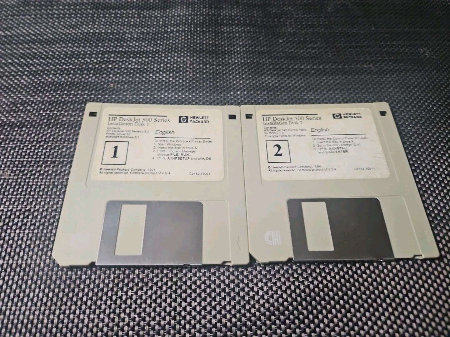 hp Deskjet 500 Series Installation Disks 3.5” Floppy Disks Untested As Is