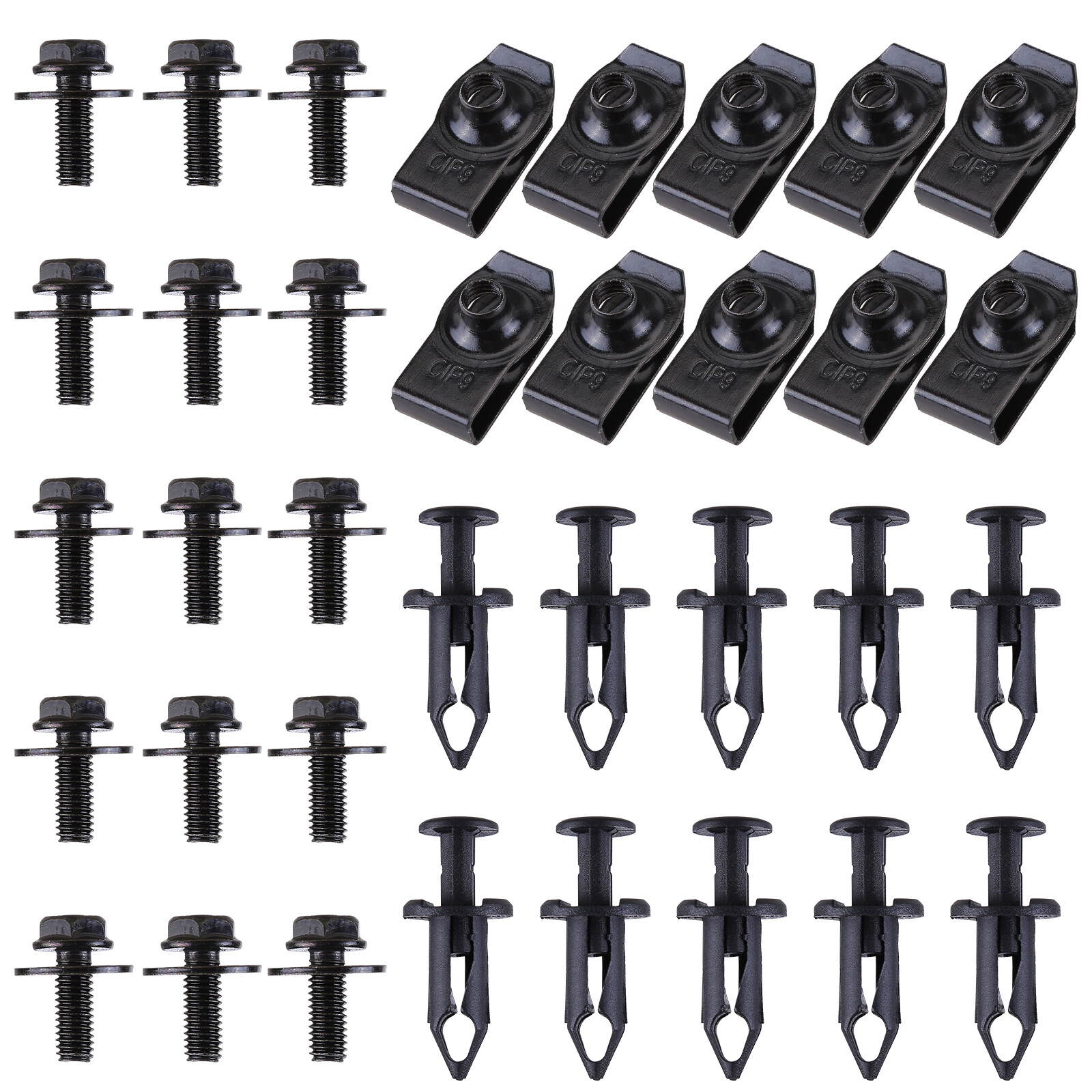 35PCS For Mazda Engine Under Cover Splash Shield Guard Body Bolts & U-nut Clips