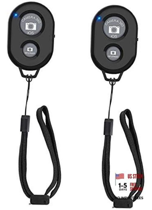 Wireless Camera Remote Shutter for Smartphones (2 Pack),  Wireless Black+Black
