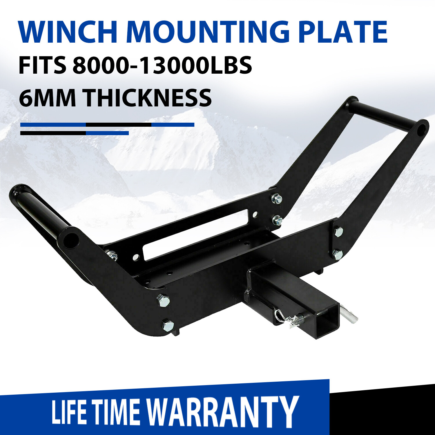 13000LBS Foldable Winch Cradle Mounting Plate Hitch Receiver For SUV ATV 4WD