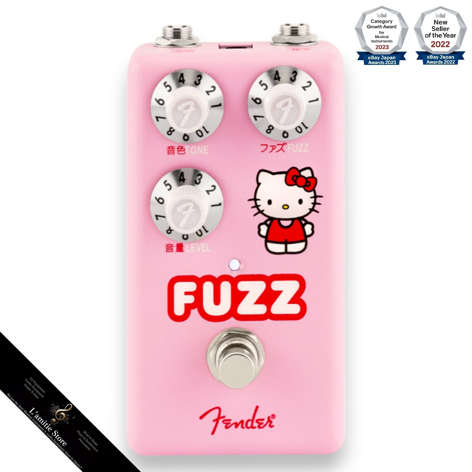 Fender x Hello Kitty Fuzz Guitar Effect Pedal Compact Effector Limited Pink JP