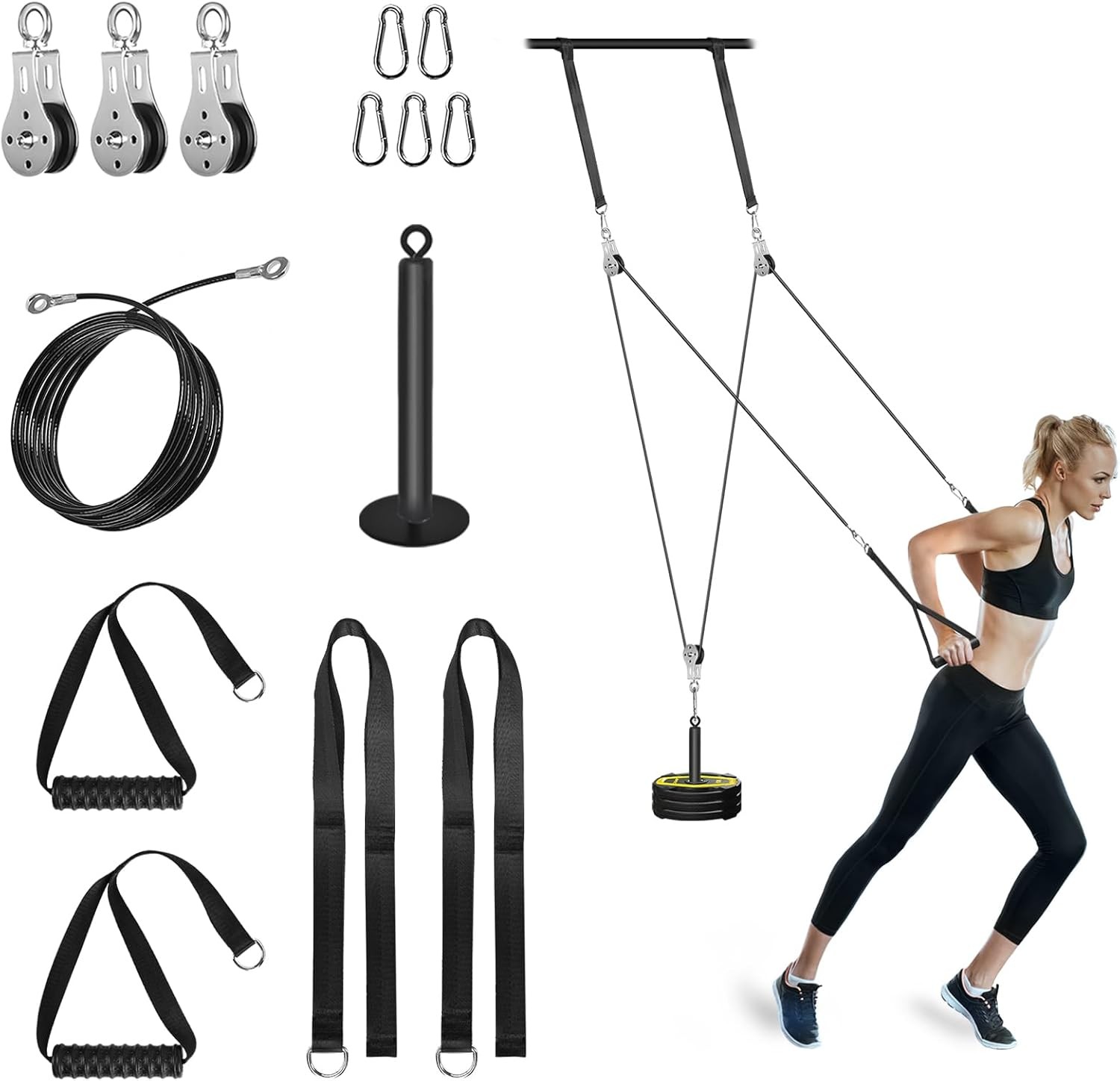 Weight Cable Pulley System Gym, Cable Weight Pulley System Attachments for Home