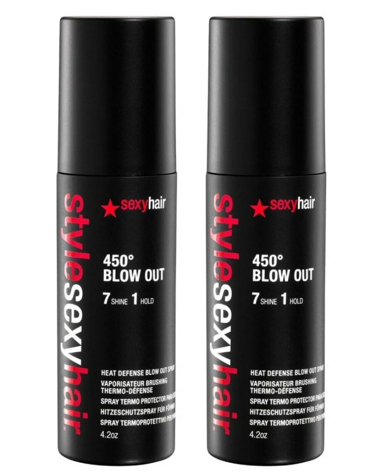Style Sexy Hair 450 Blow Out 7 Shine 1 Hold (2 Pack) Sexy Hair Heat Defense